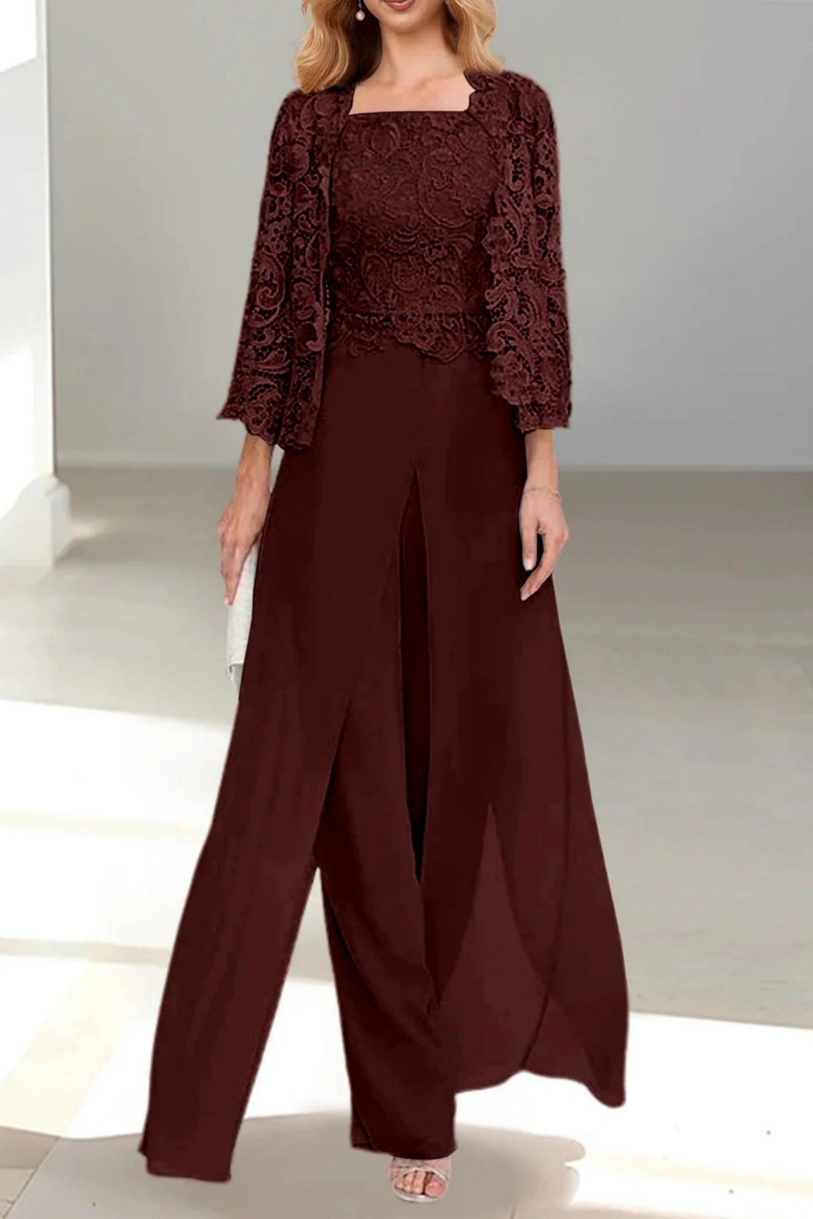 Jumpsuit Floor Length Chiffon Mother of the Bride Dress CM0431