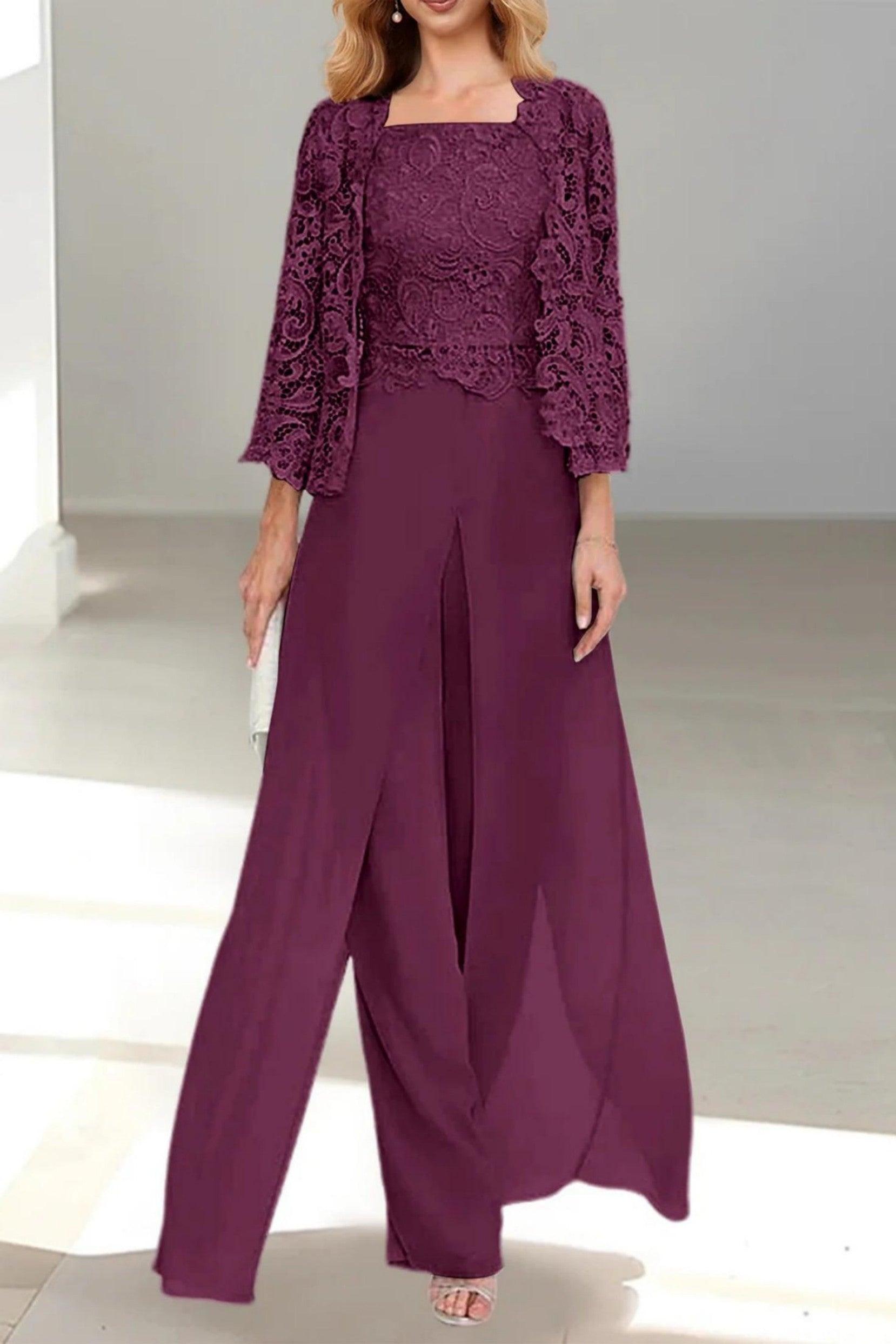 Jumpsuit Floor Length Chiffon Mother of the Bride Dress CM0431