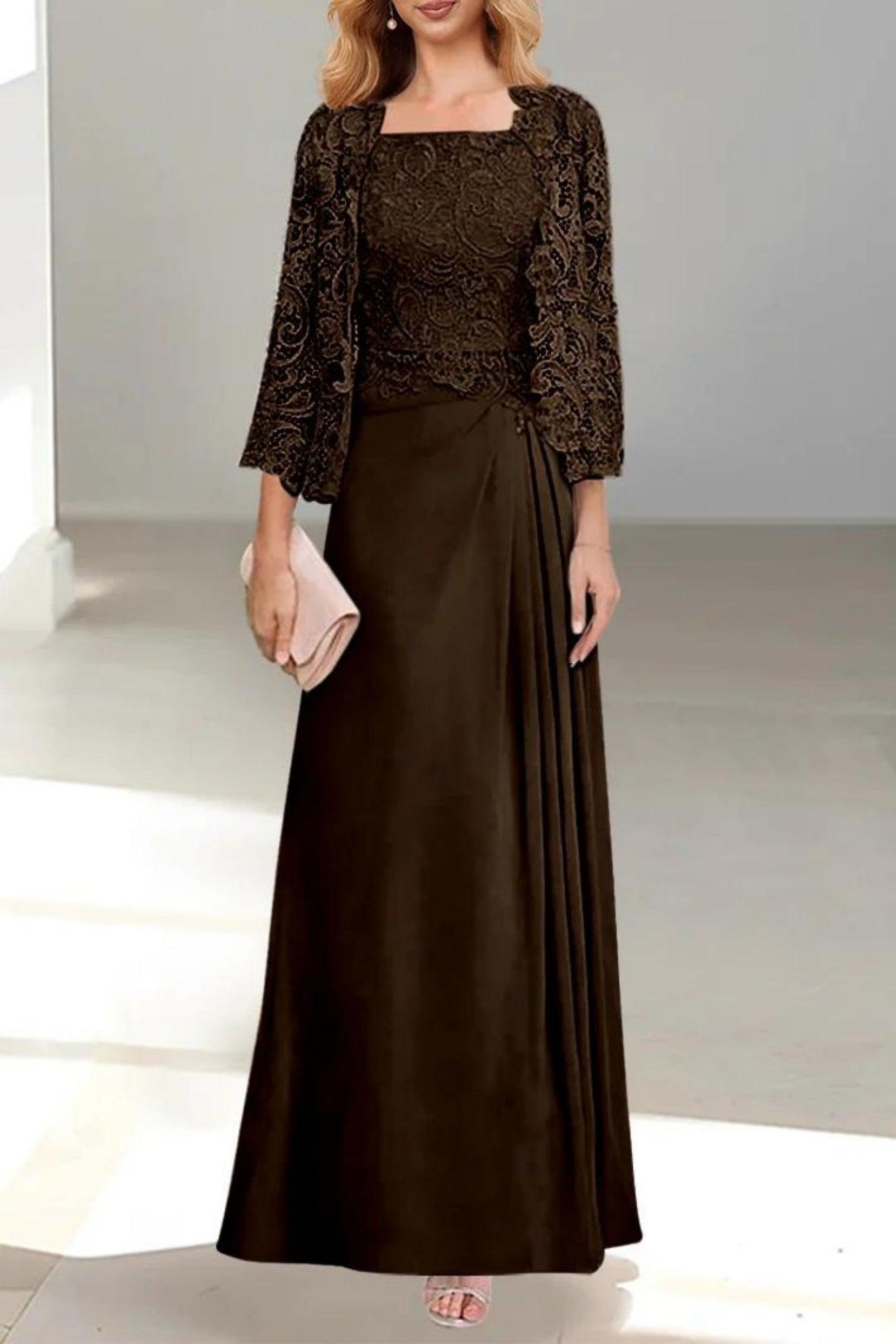 A-Line Floor Length Chiffon Mother of the Bride Dress CM0432