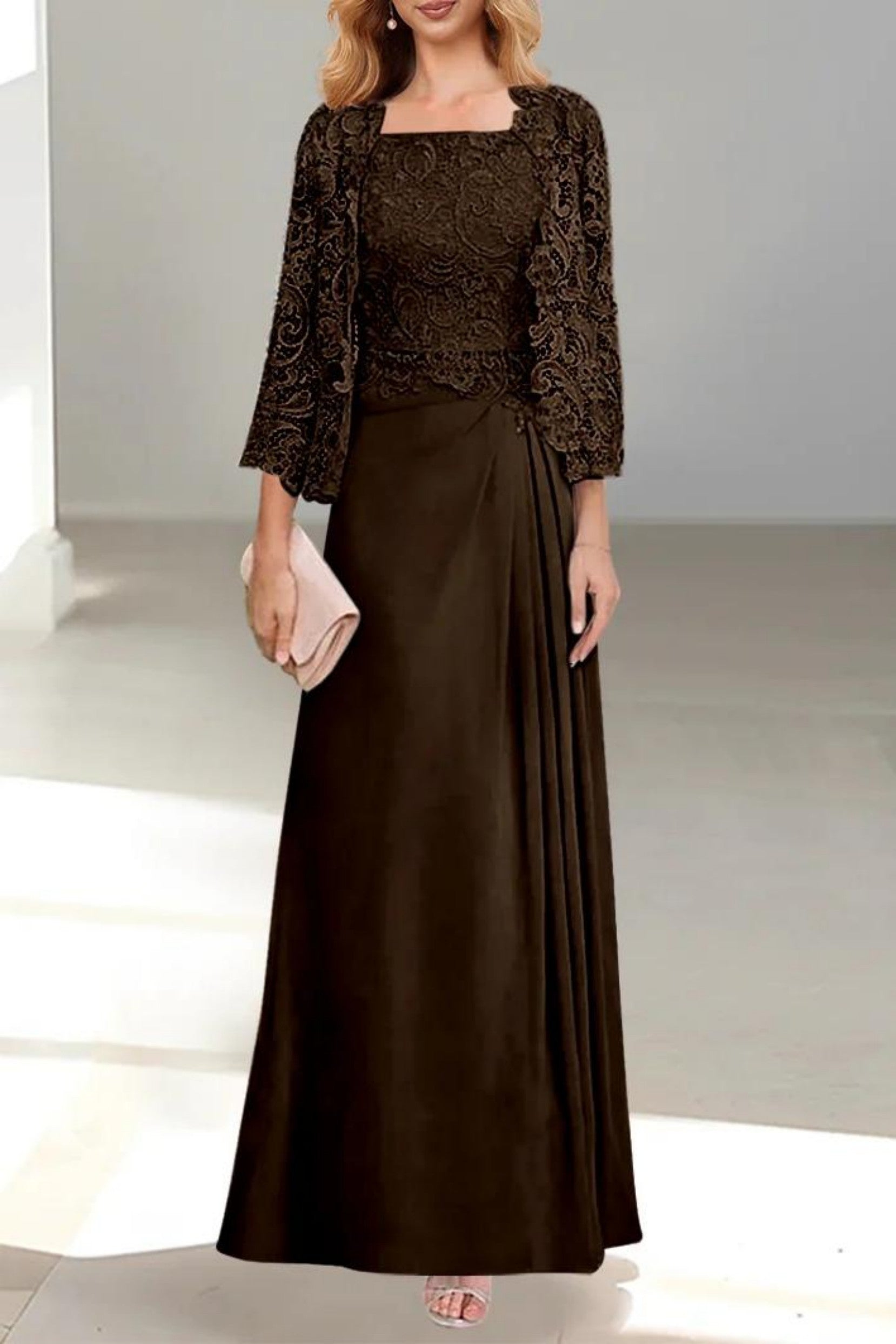 A-Line Floor Length Chiffon Mother of the Bride Dress CM0432