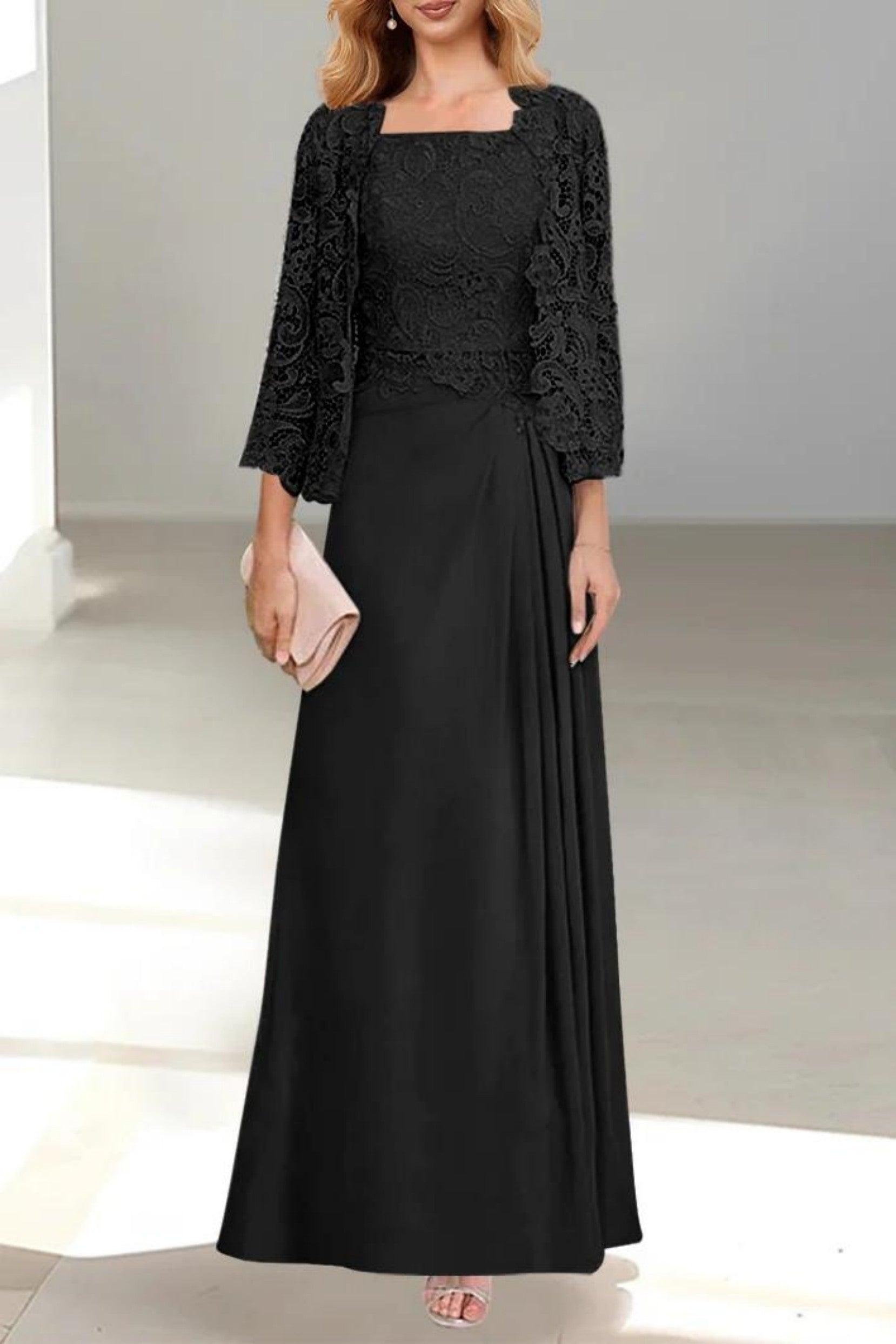 A-Line Floor Length Chiffon Mother of the Bride Dress CM0432
