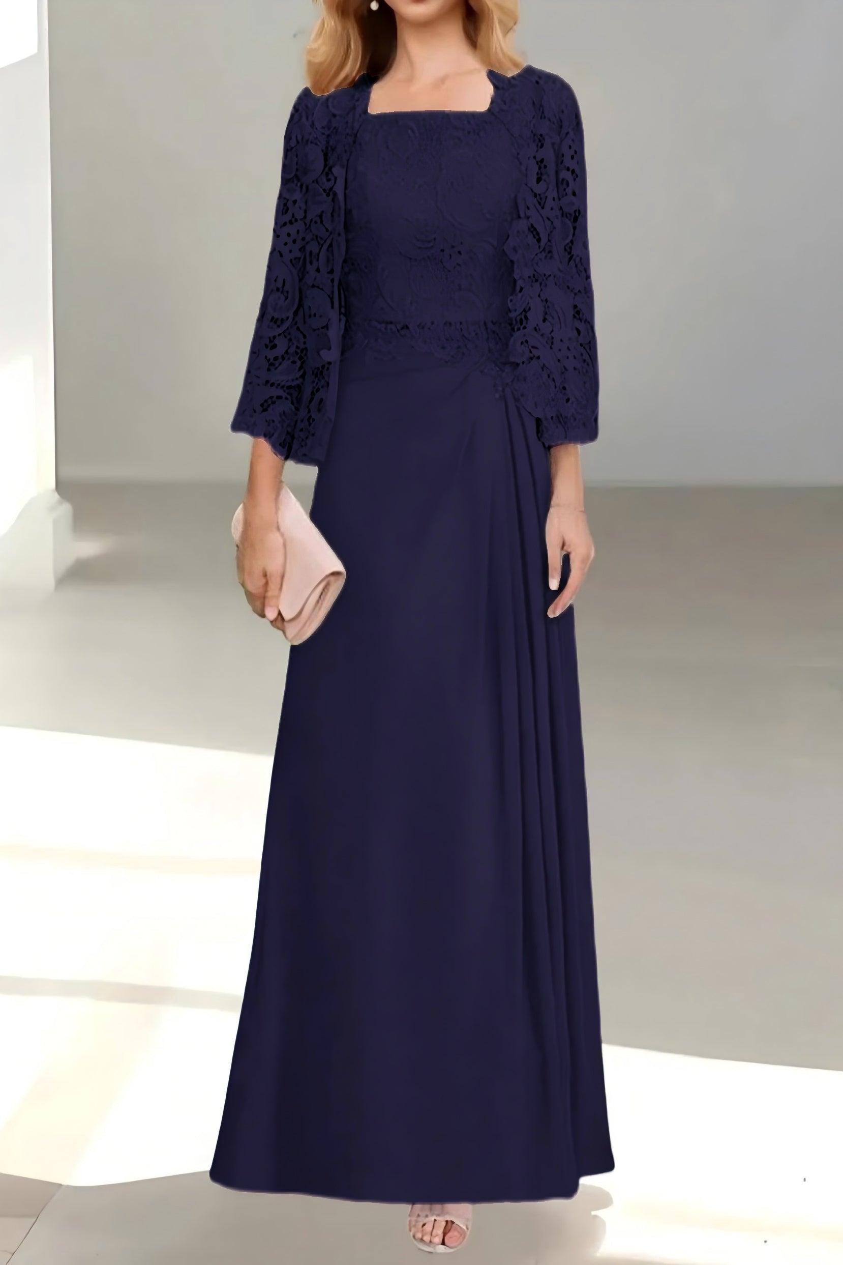 A-Line Floor Length Chiffon Mother of the Bride Dress CM0432