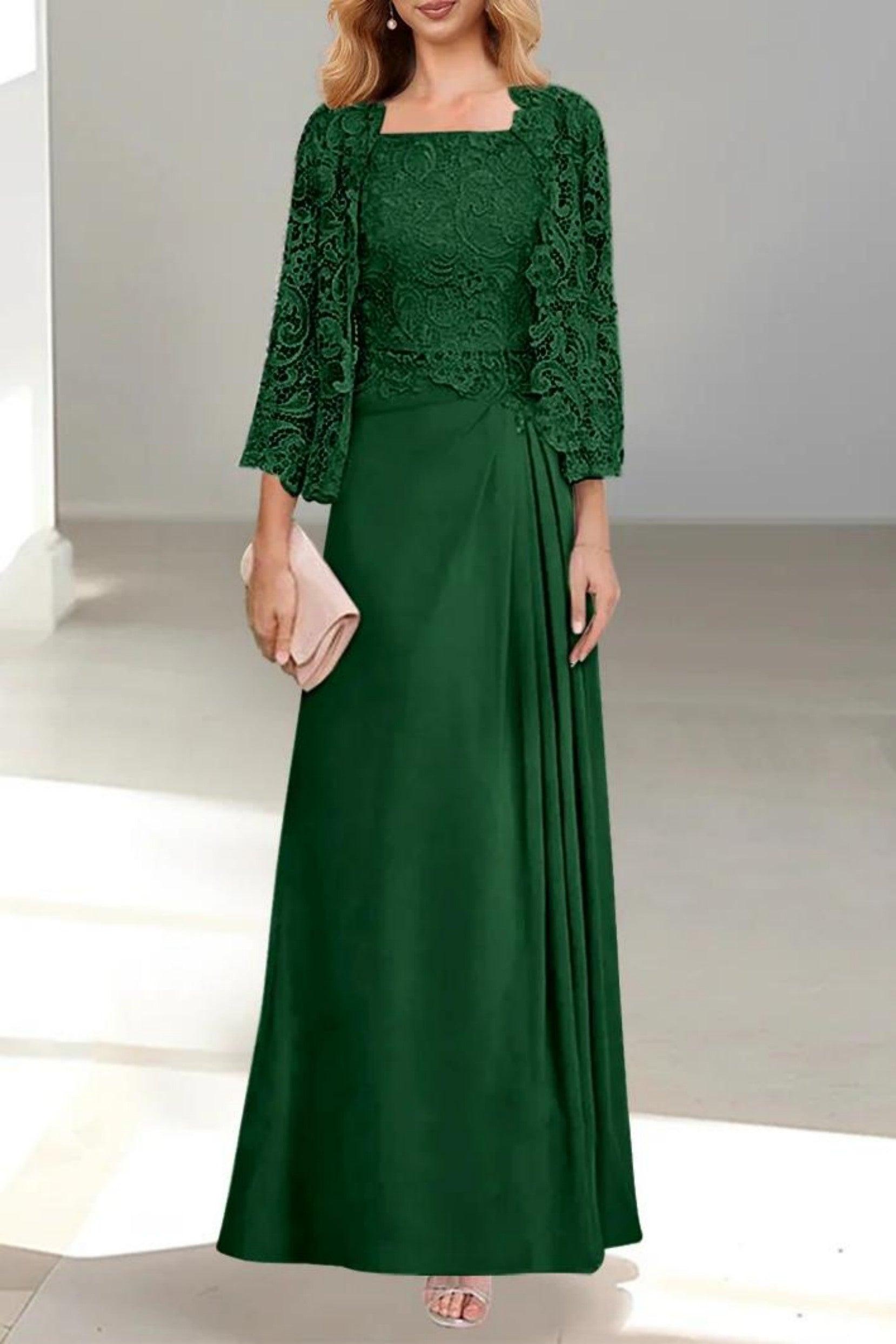 A-Line Floor Length Chiffon Mother of the Bride Dress CM0432