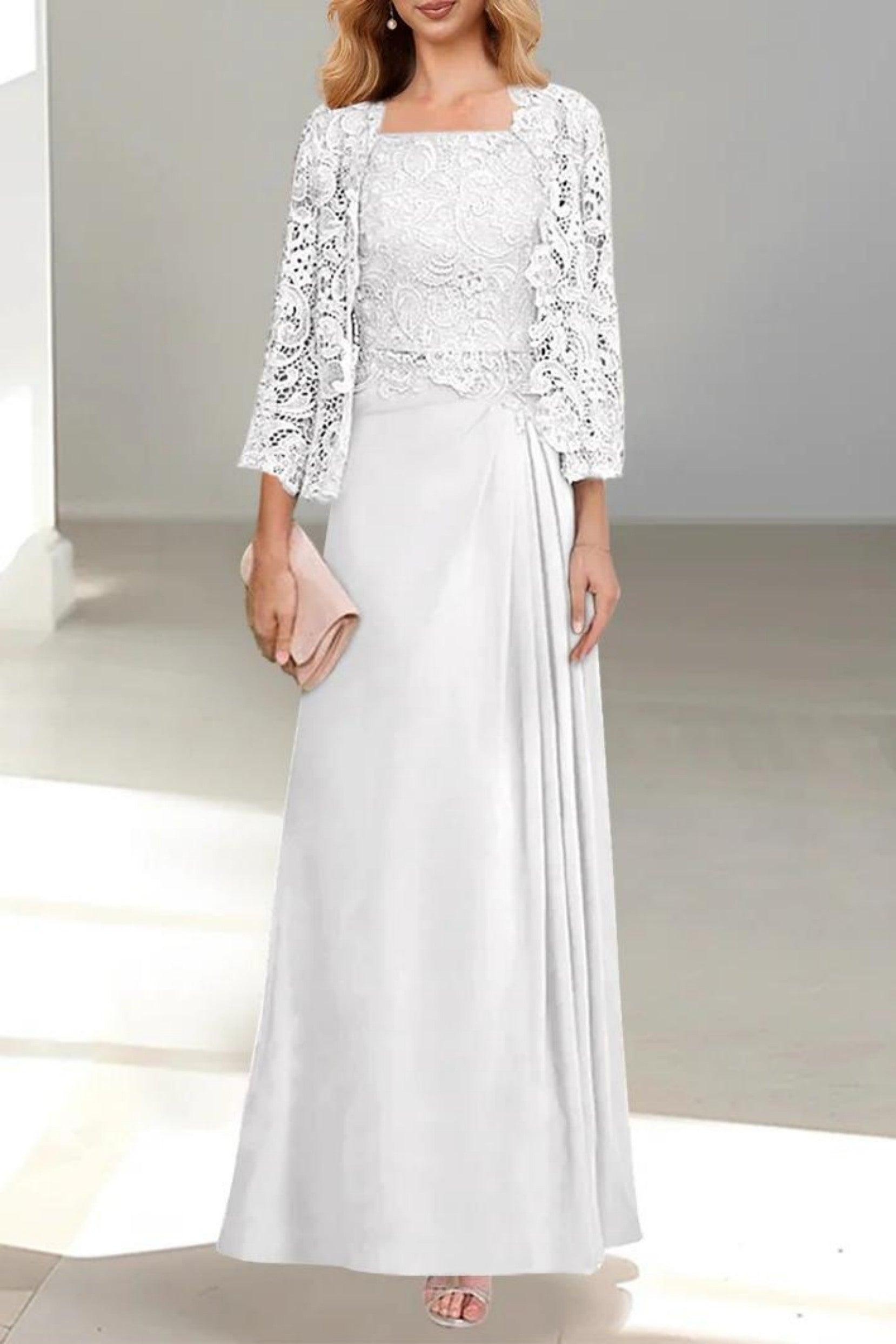 A-Line Floor Length Chiffon Mother of the Bride Dress CM0432