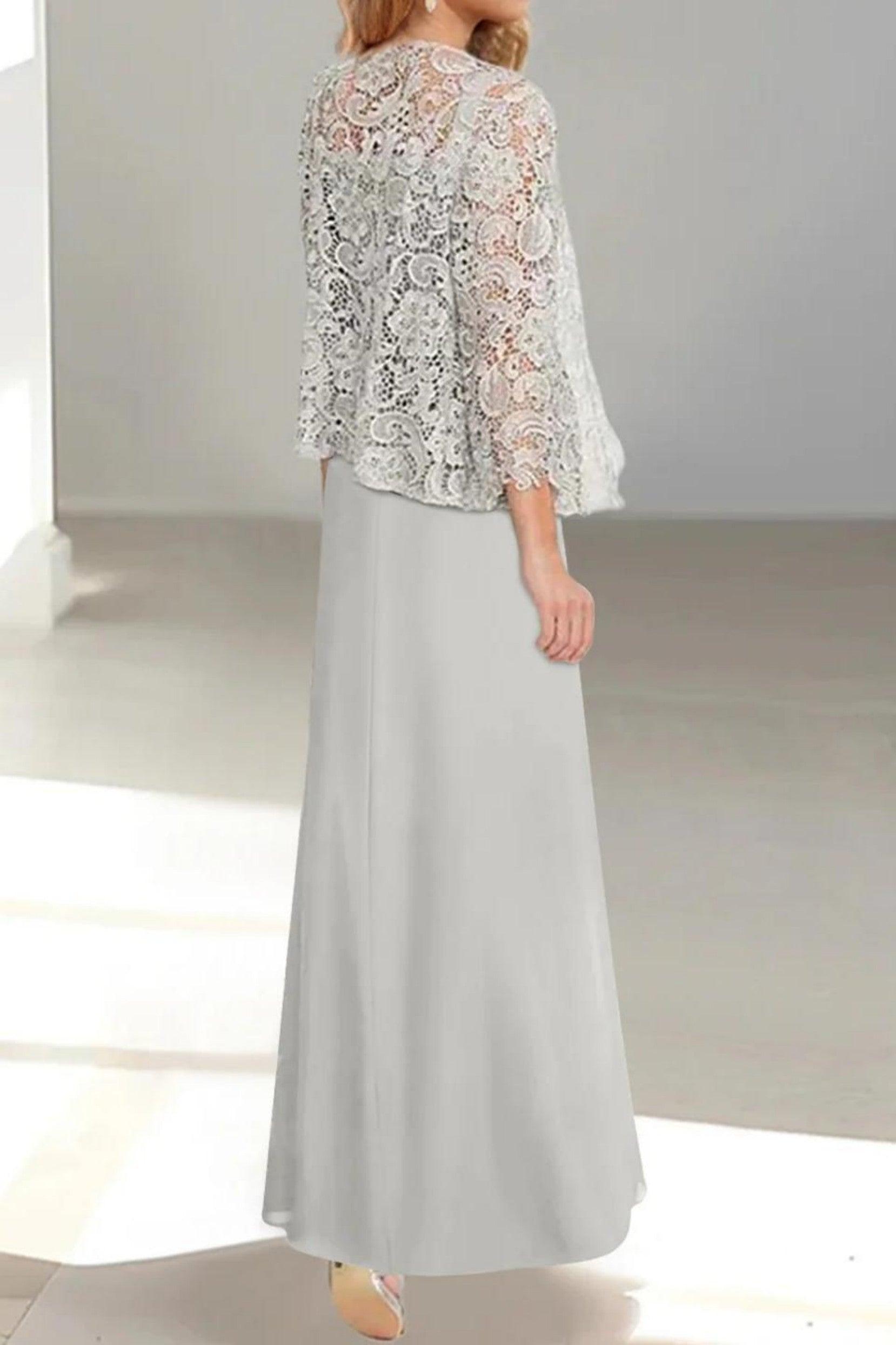 A-Line Floor Length Chiffon Mother of the Bride Dress CM0432