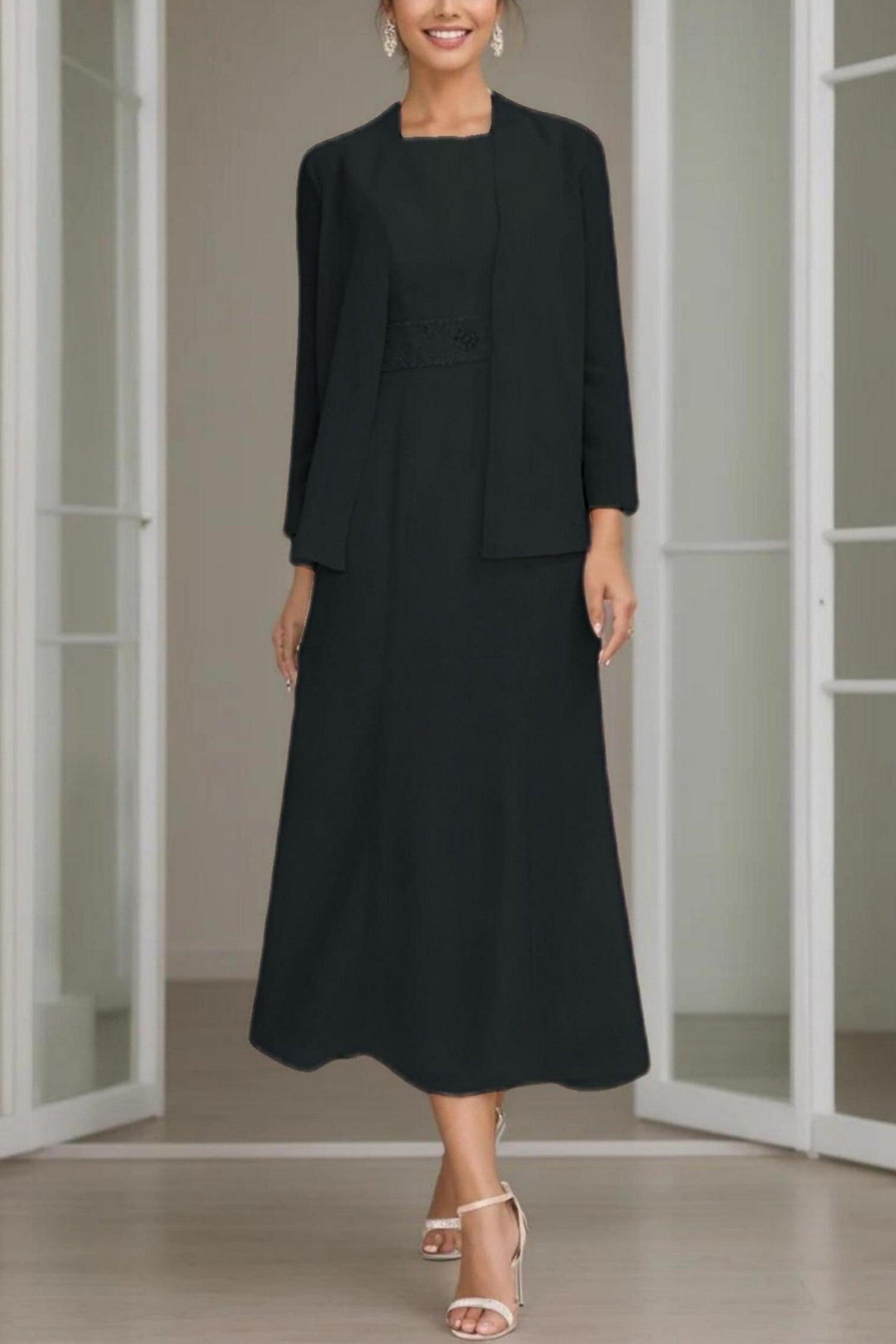 A-Line Tea Length Chiffon Mother of the Bride Dress CM0433