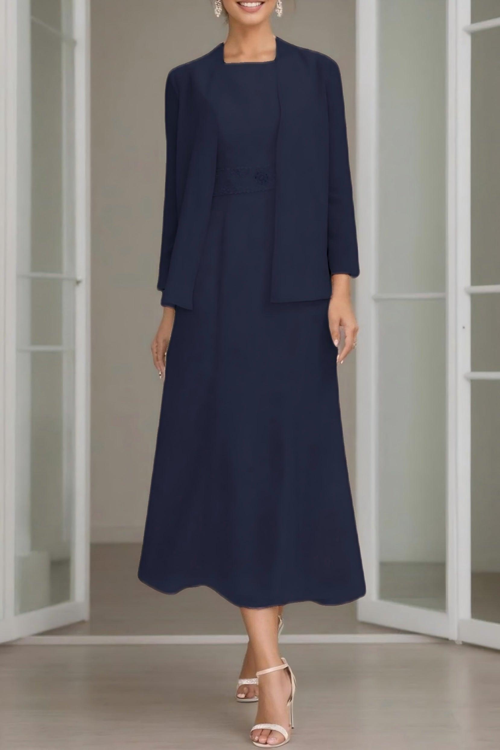 A-Line Tea Length Chiffon Mother of the Bride Dress CM0433