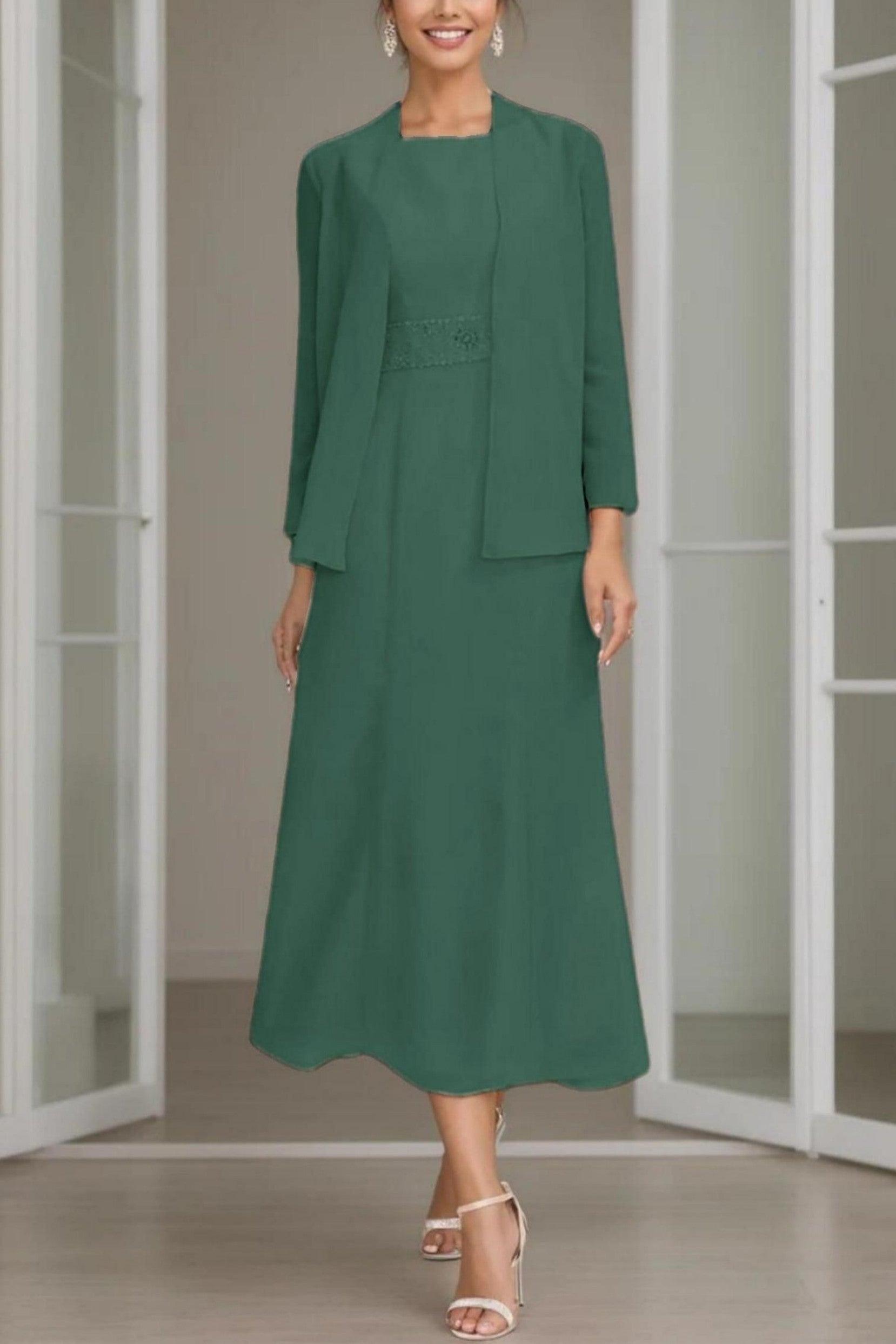 A-Line Tea Length Chiffon Mother of the Bride Dress CM0433