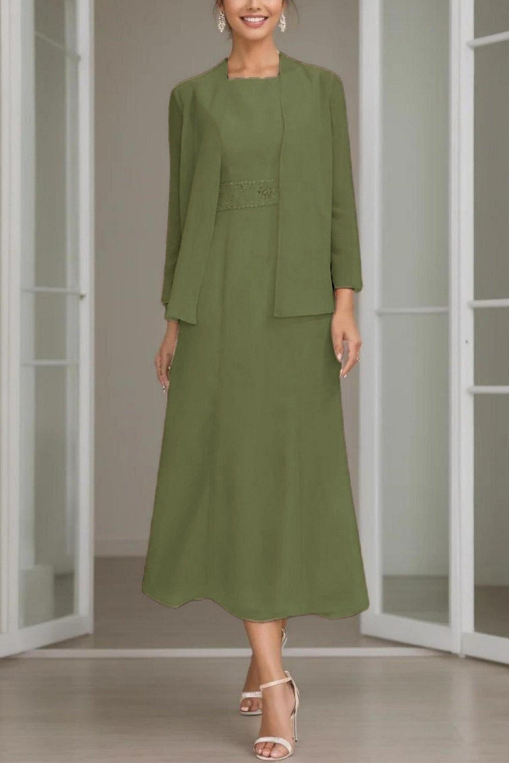 A-Line Tea Length Chiffon Mother of the Bride Dress CM0433