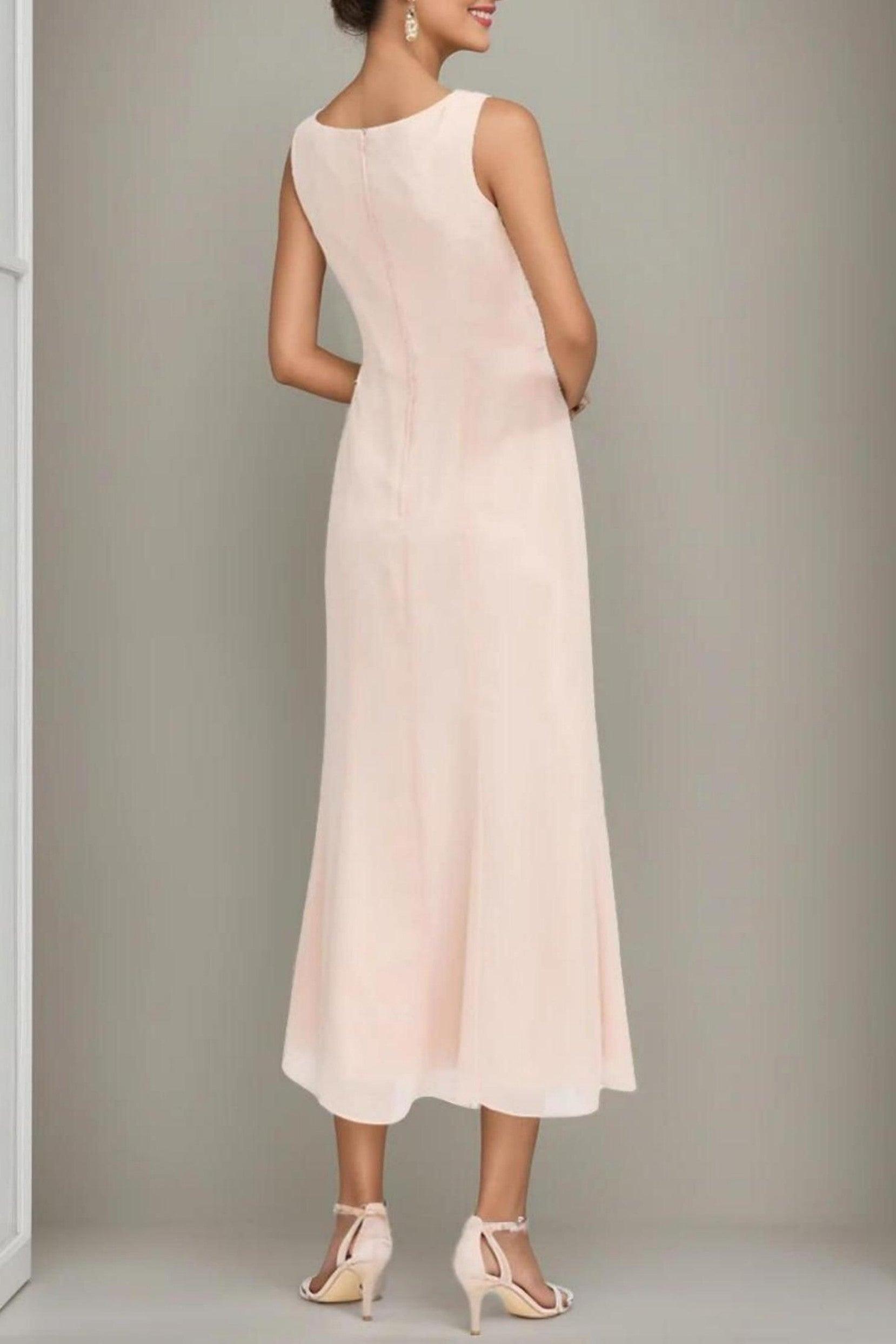 A-Line Tea Length Chiffon Mother of the Bride Dress CM0433