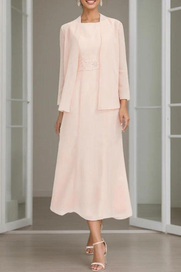 A-Line Tea Length Chiffon Mother of the Bride Dress CM0433