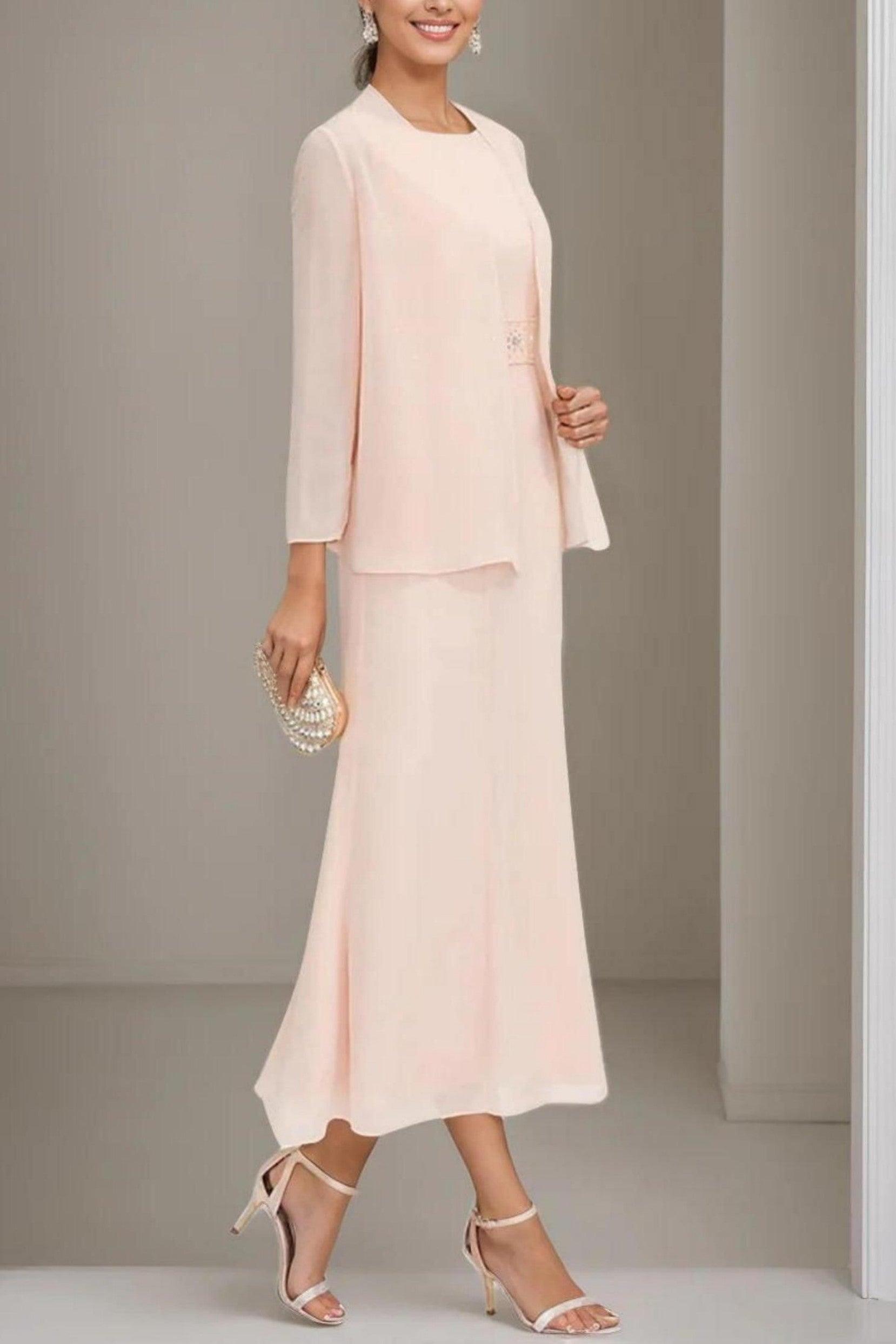 A-Line Tea Length Chiffon Mother of the Bride Dress CM0433