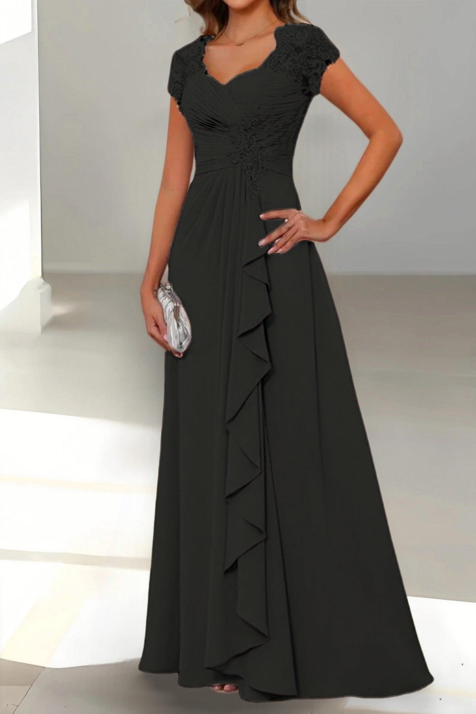 A-Line Floor Length Chiffon Mother of the Bride Dress CM0434