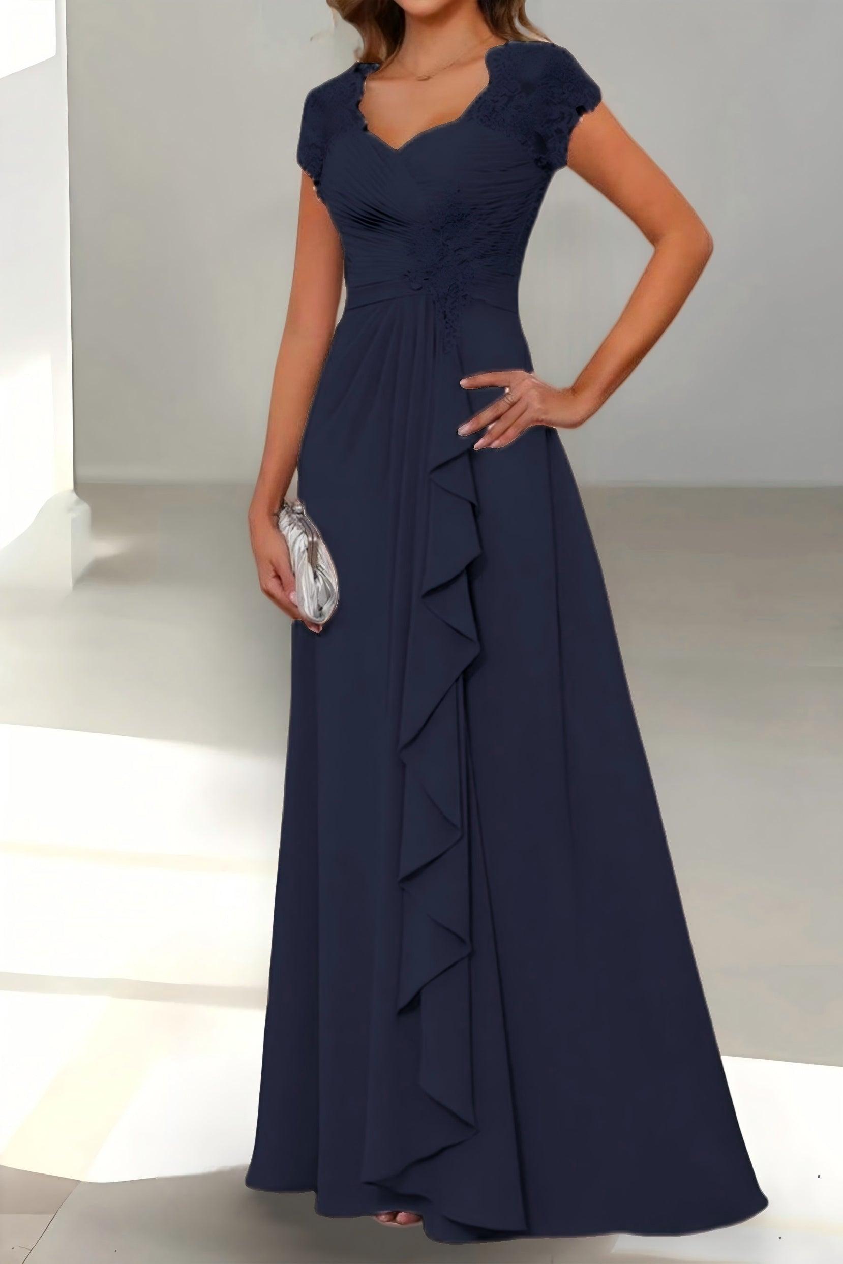 A-Line Floor Length Chiffon Mother of the Bride Dress CM0434