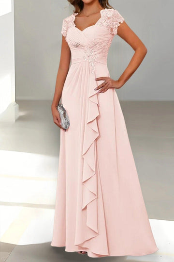 A-Line Floor Length Chiffon Mother of the Bride Dress CM0434