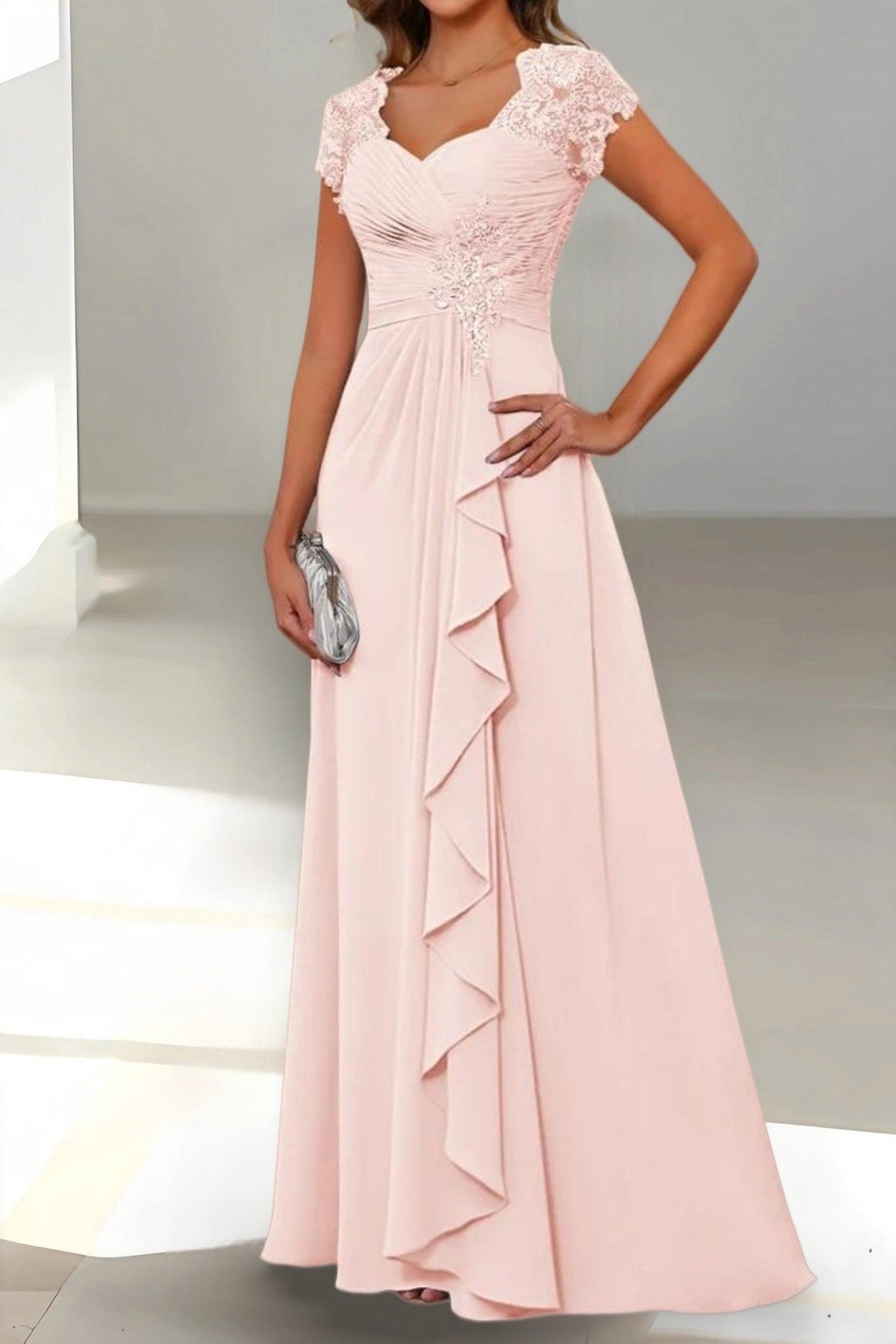 A-Line Floor Length Chiffon Mother of the Bride Dress CM0434