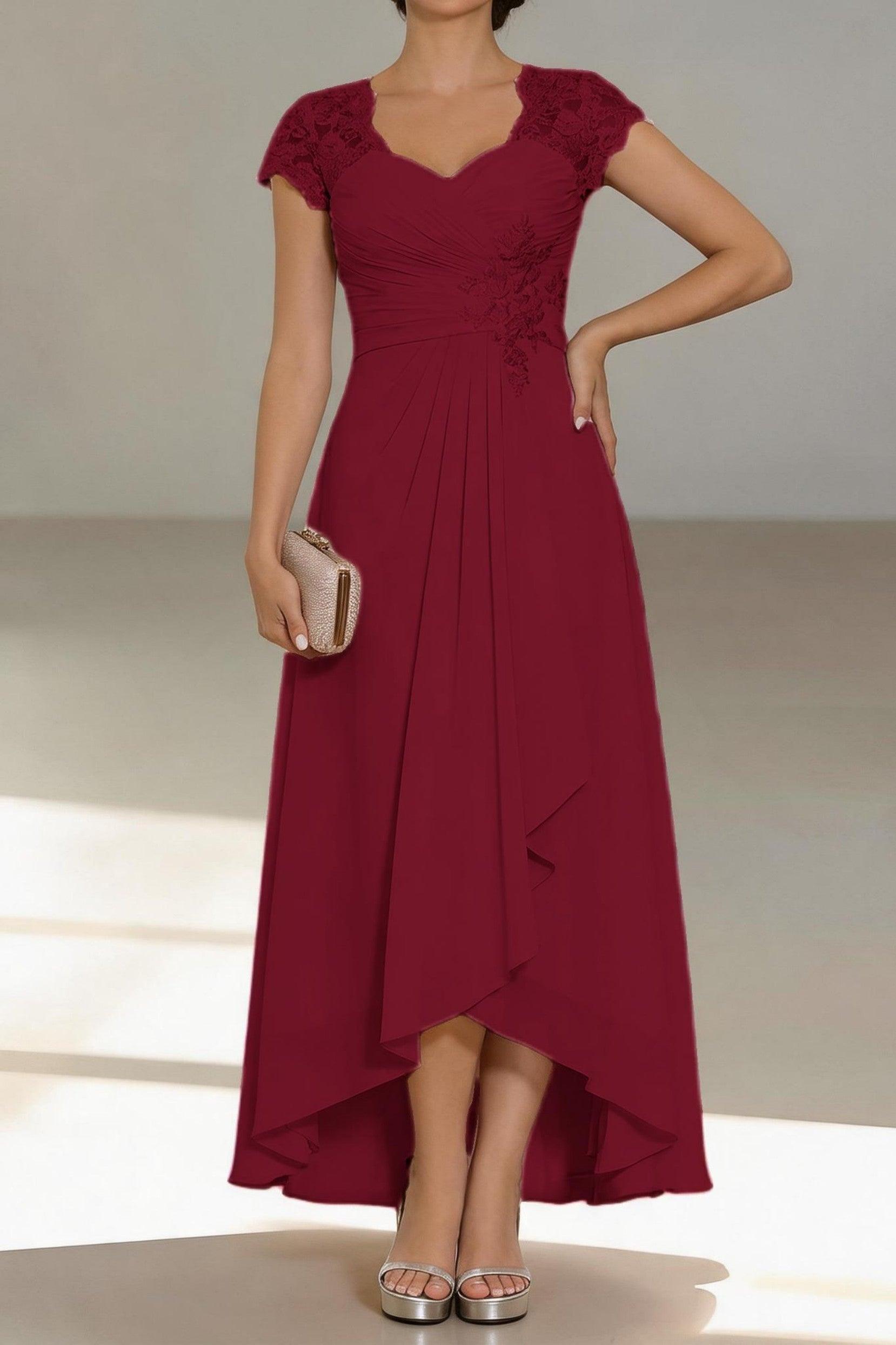 A-Line Tea Length Chiffon Mother of the Bride Dress CM0435