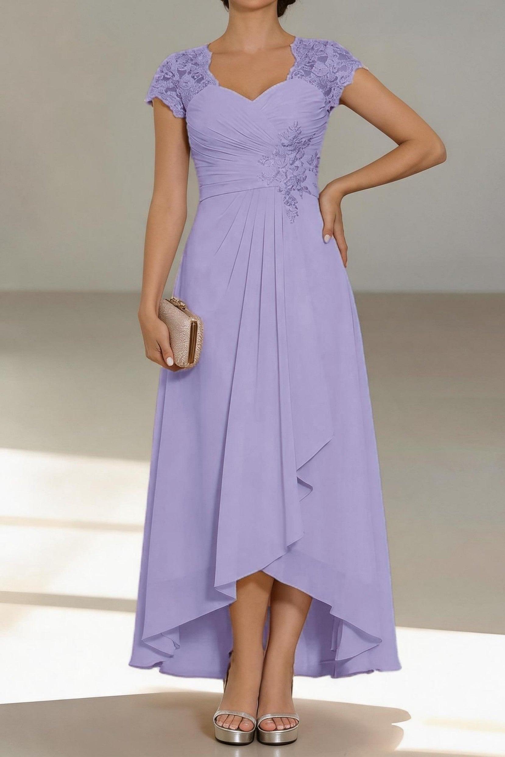 A-Line Tea Length Chiffon Mother of the Bride Dress CM0435