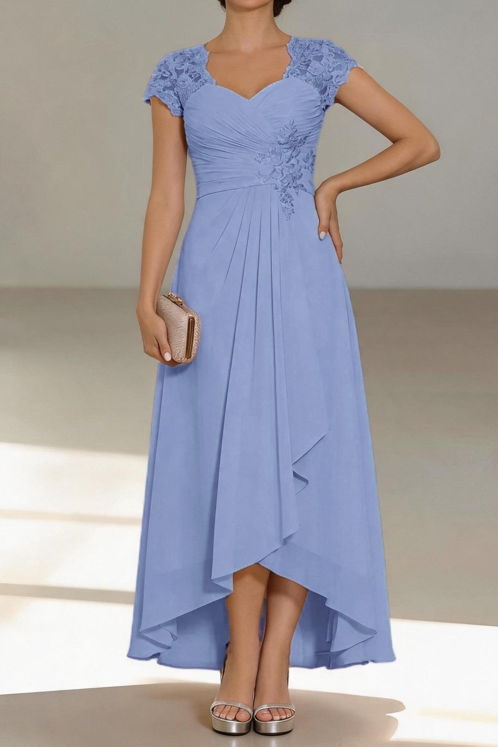 A-Line Tea Length Chiffon Mother of the Bride Dress CM0435