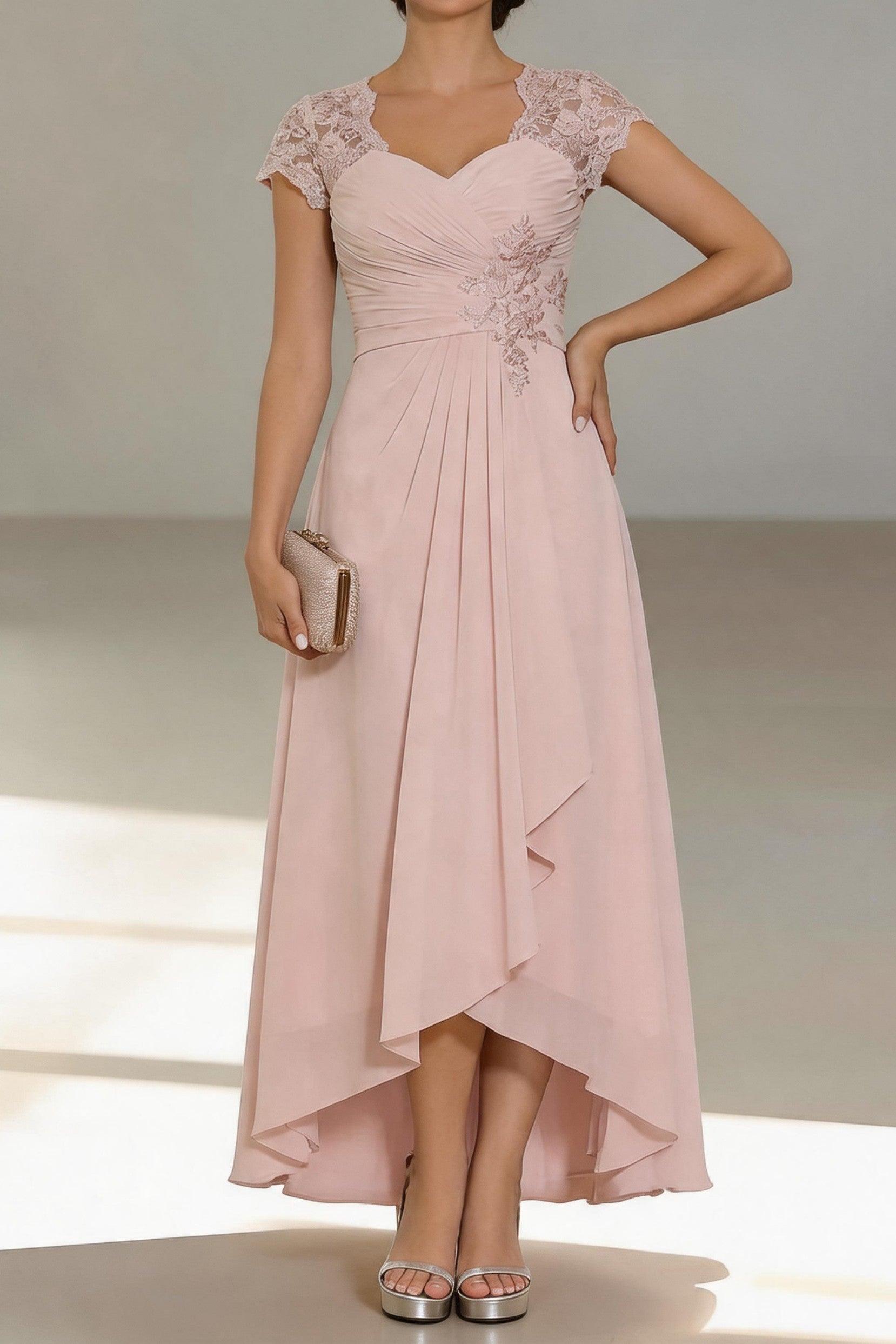 A-Line Tea Length Chiffon Mother of the Bride Dress CM0435