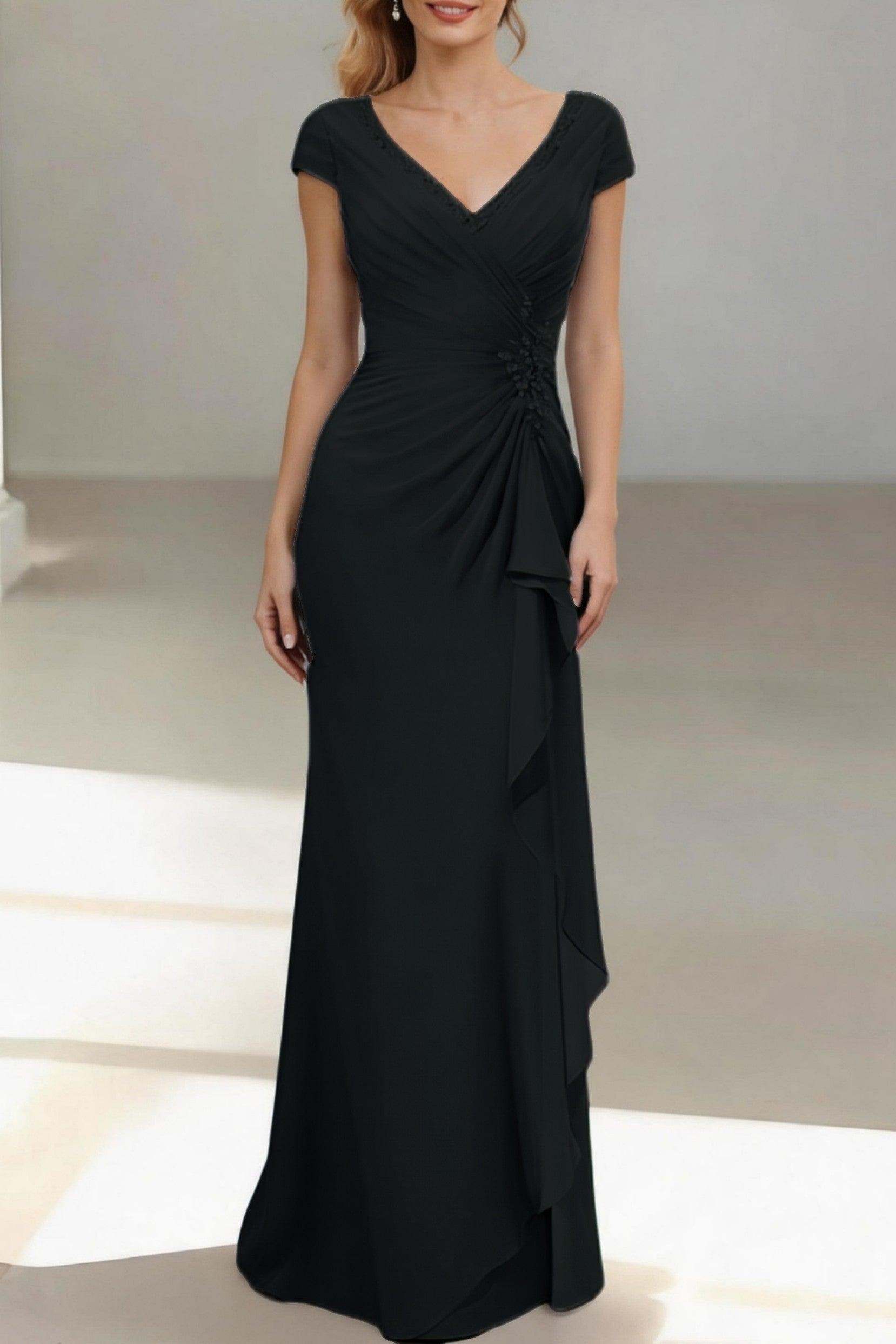 Sheath-Column Floor Length Chiffon Mother of the Bride Dress CM0436