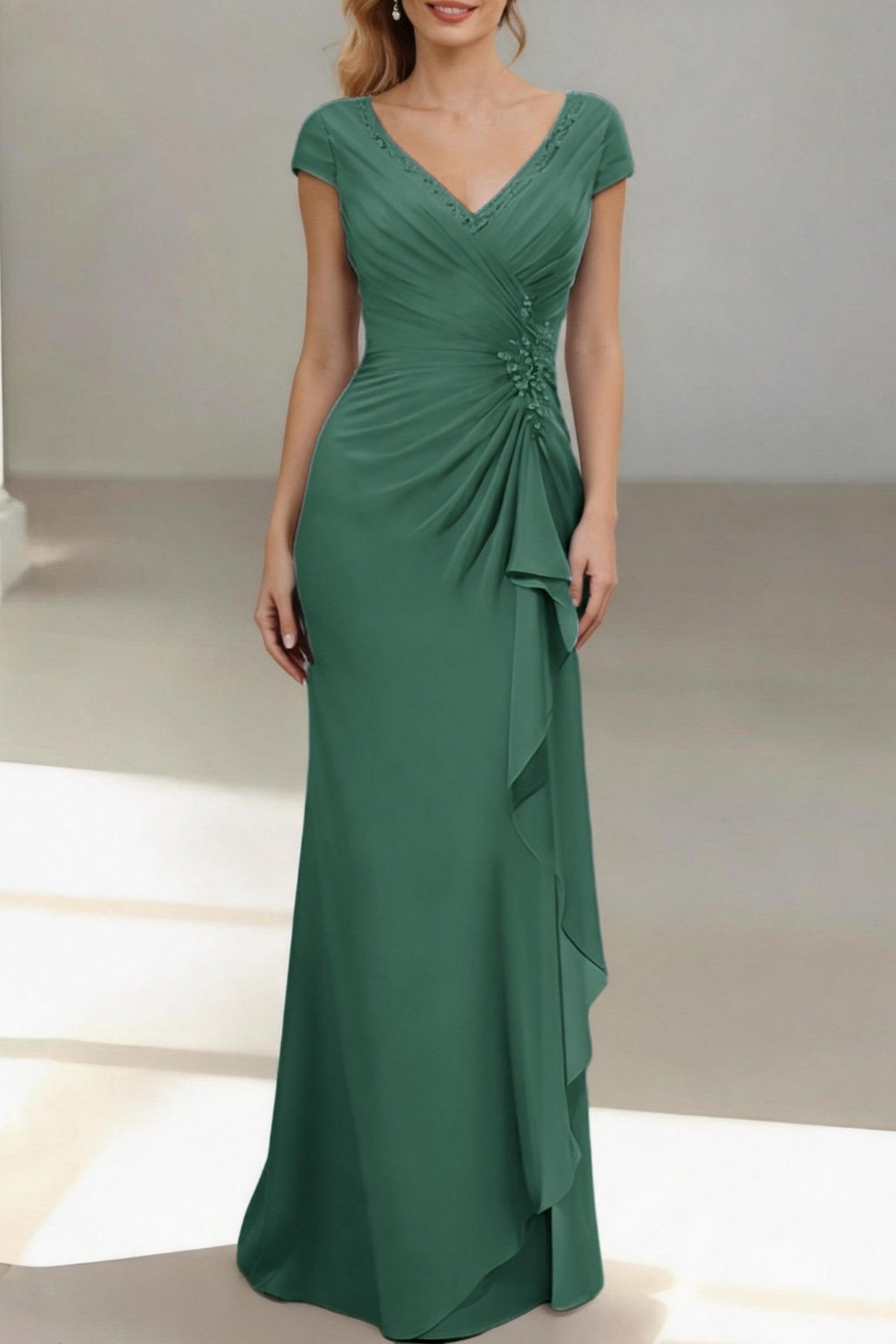 Sheath-Column Floor Length Chiffon Mother of the Bride Dress CM0436