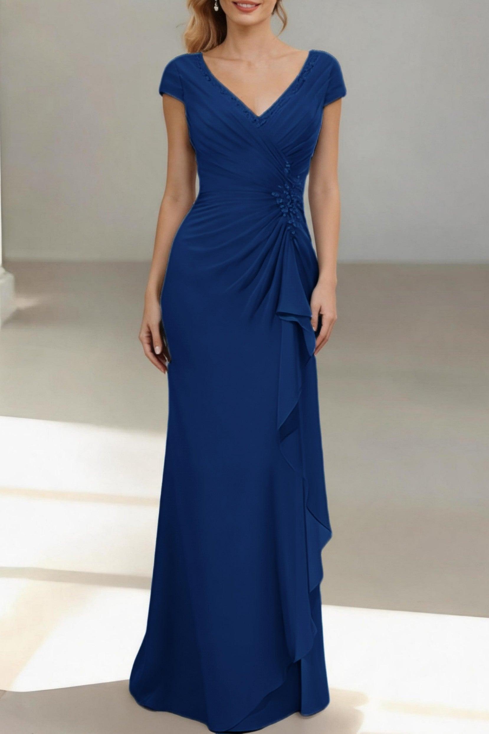 Sheath-Column Floor Length Chiffon Mother of the Bride Dress CM0436
