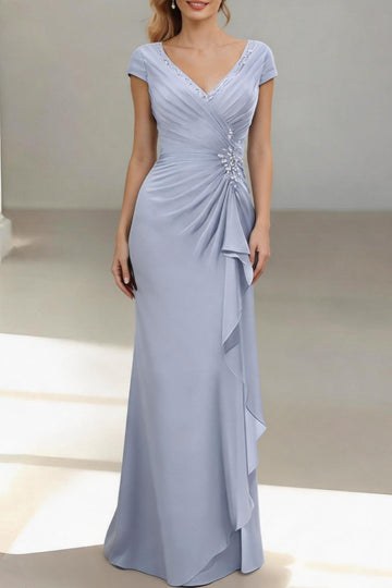 Sheath-Column Floor Length Chiffon Mother of the Bride Dress CM0436