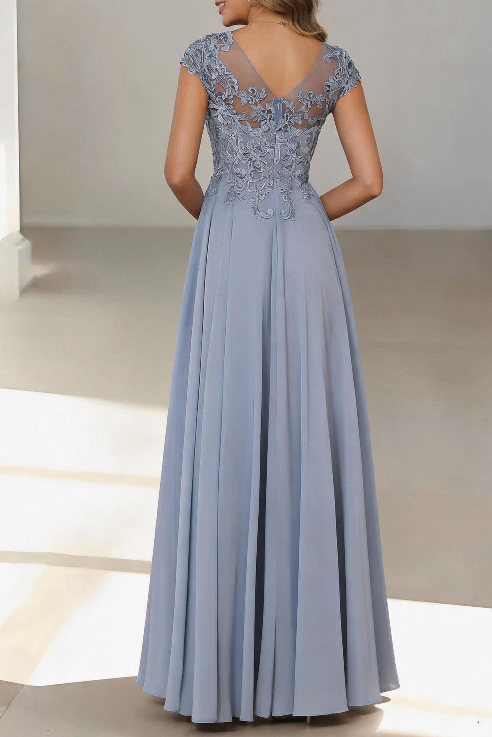 A-Line Floor Length Chiffon Mother of the Bride Dress CM0437