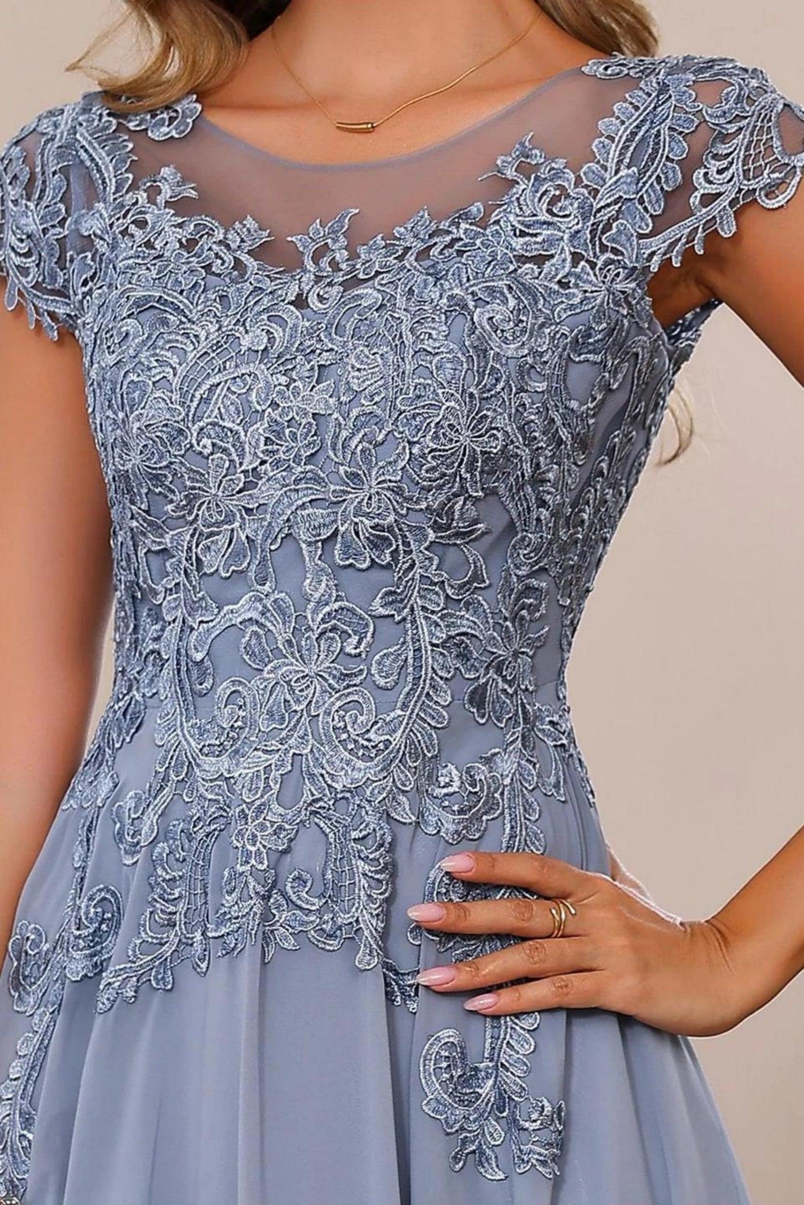A-Line Floor Length Chiffon Mother of the Bride Dress CM0437