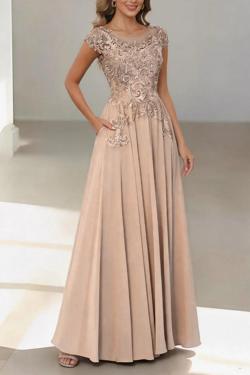 A-Line Floor Length Chiffon Mother of the Bride Dress CM0437