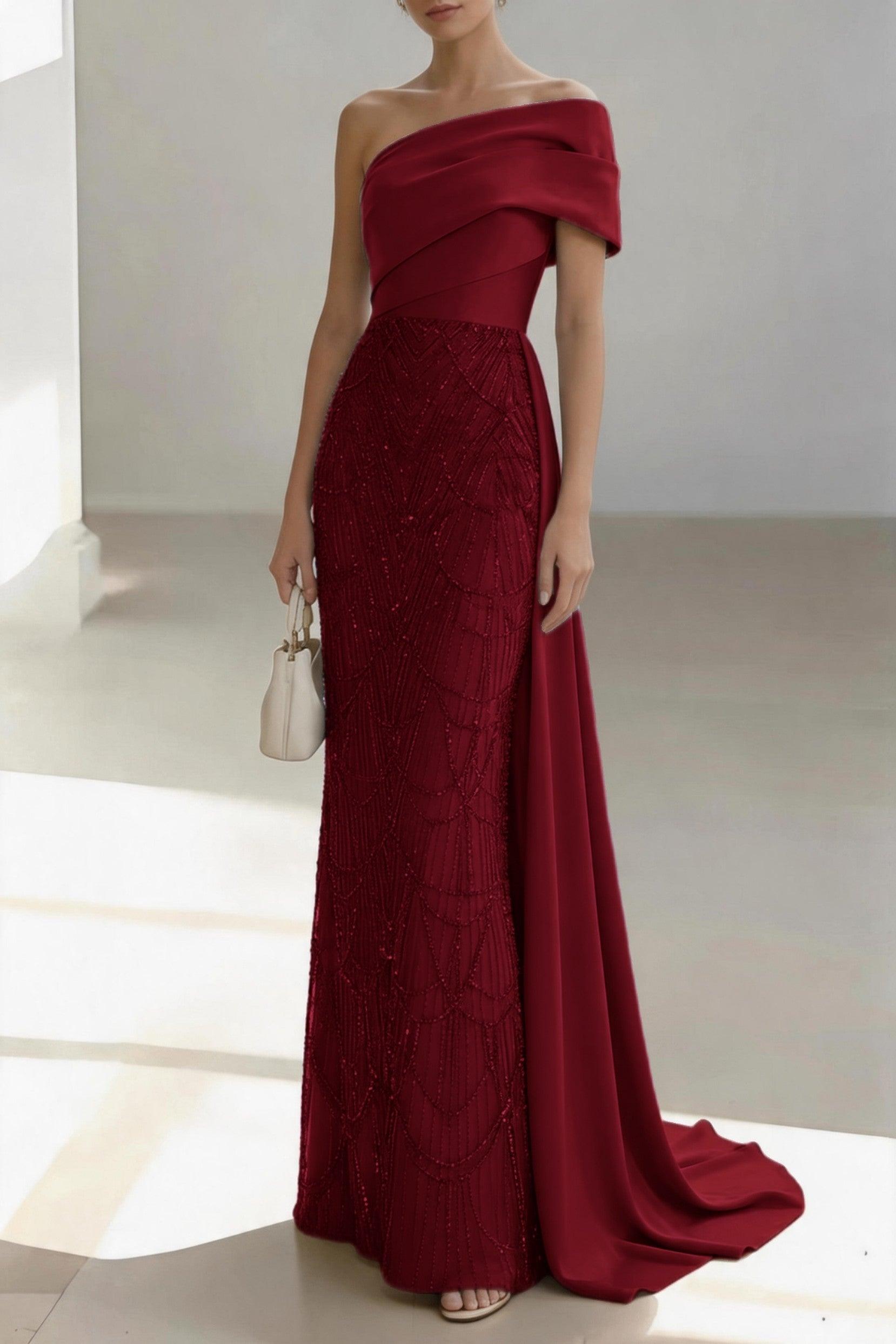 Sheath-Column Floor Length Satin Mother of the Bride Dress CM0438