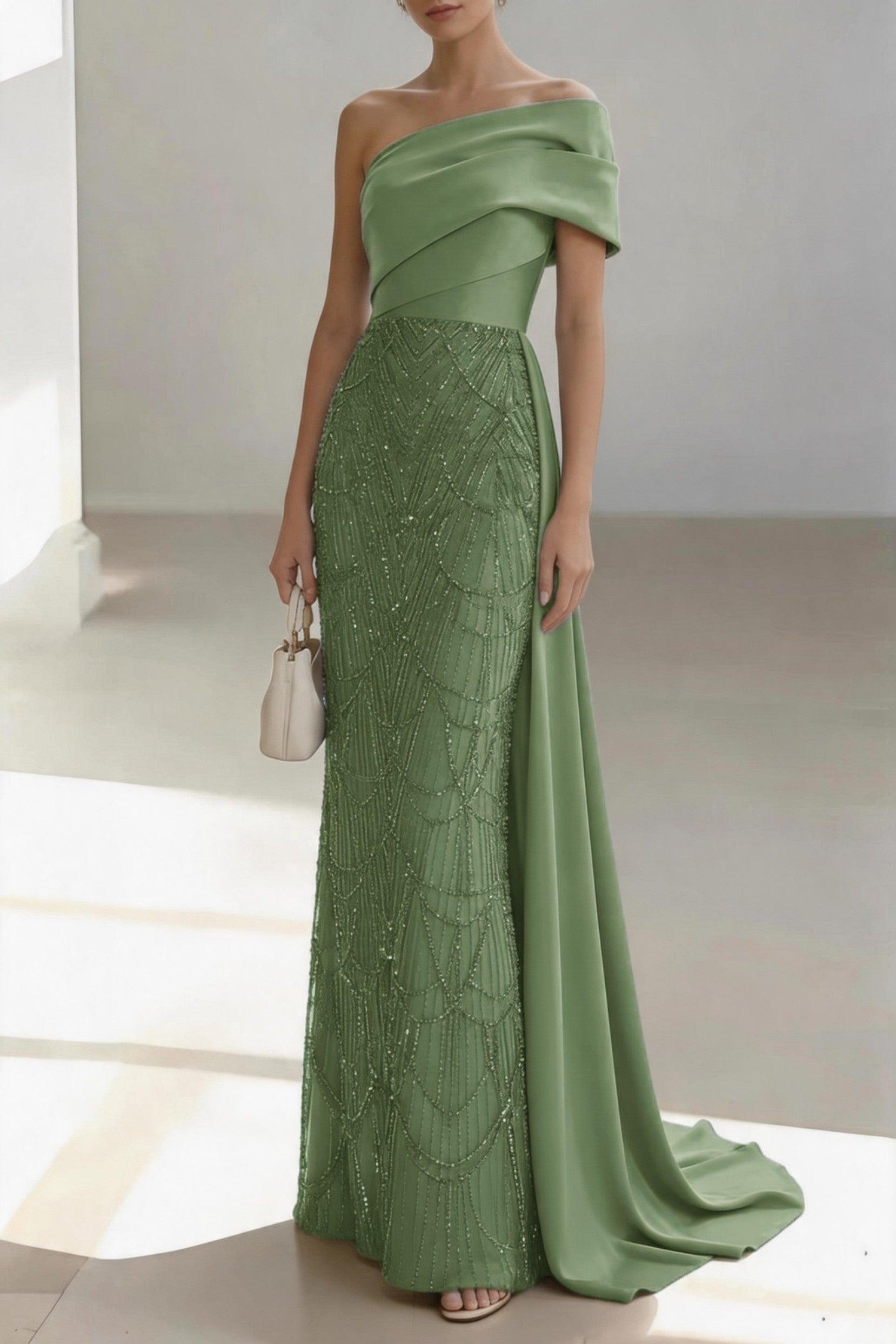 Sheath-Column Floor Length Satin Mother of the Bride Dress CM0438