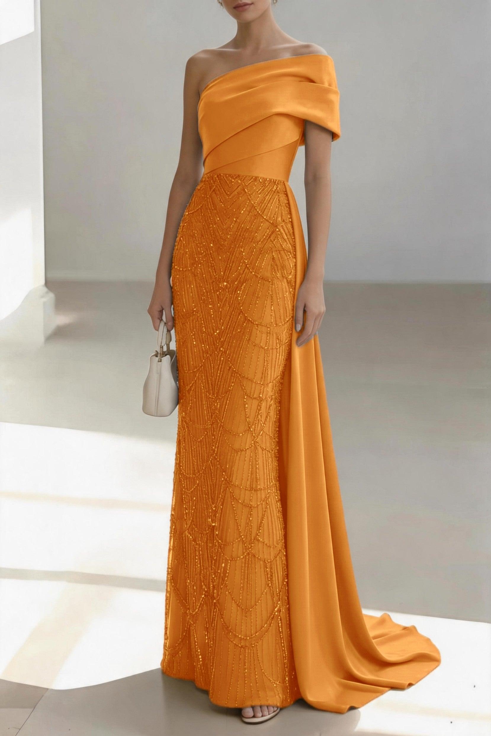 Sheath-Column Floor Length Satin Mother of the Bride Dress CM0438