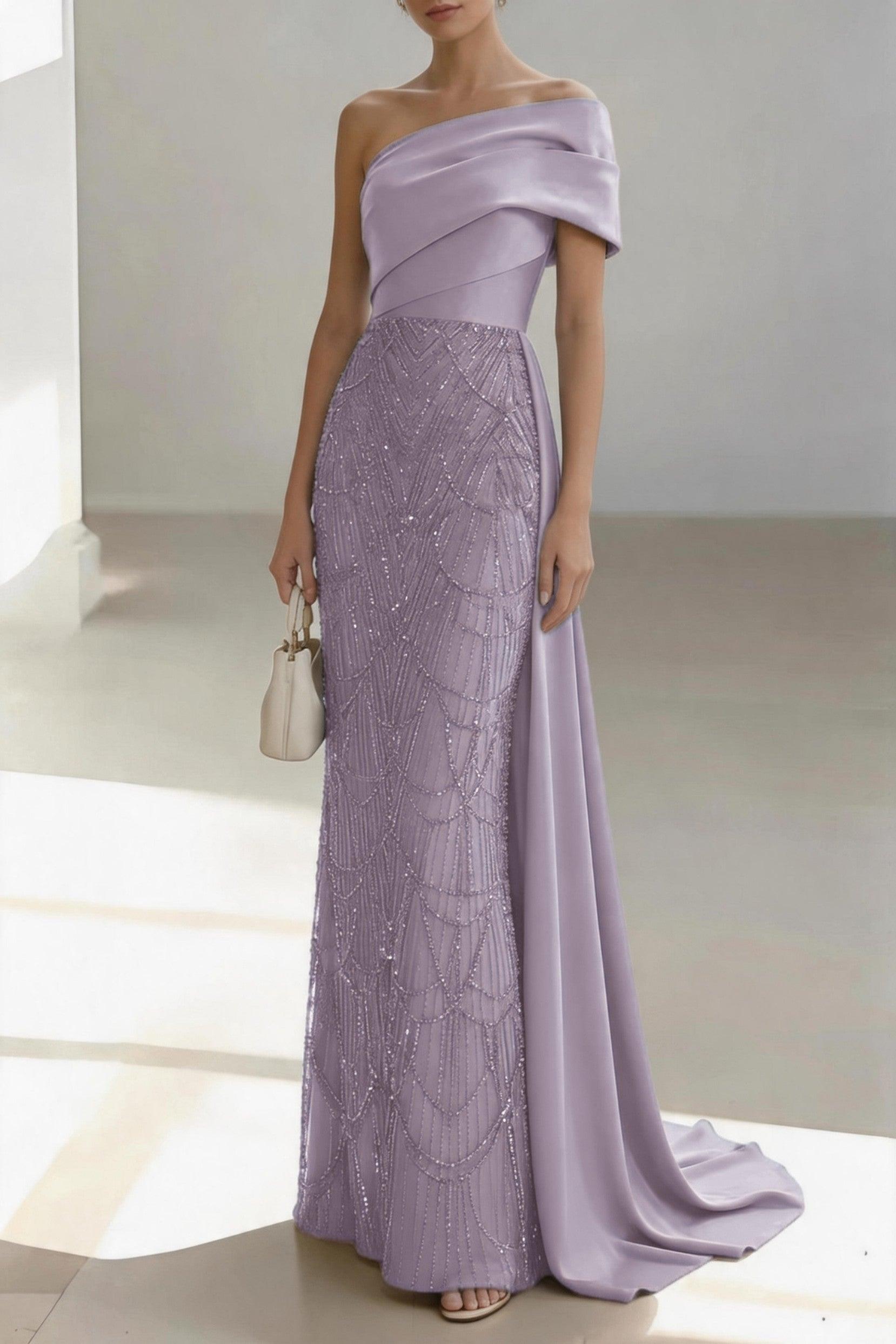 Sheath-Column Floor Length Satin Mother of the Bride Dress CM0438