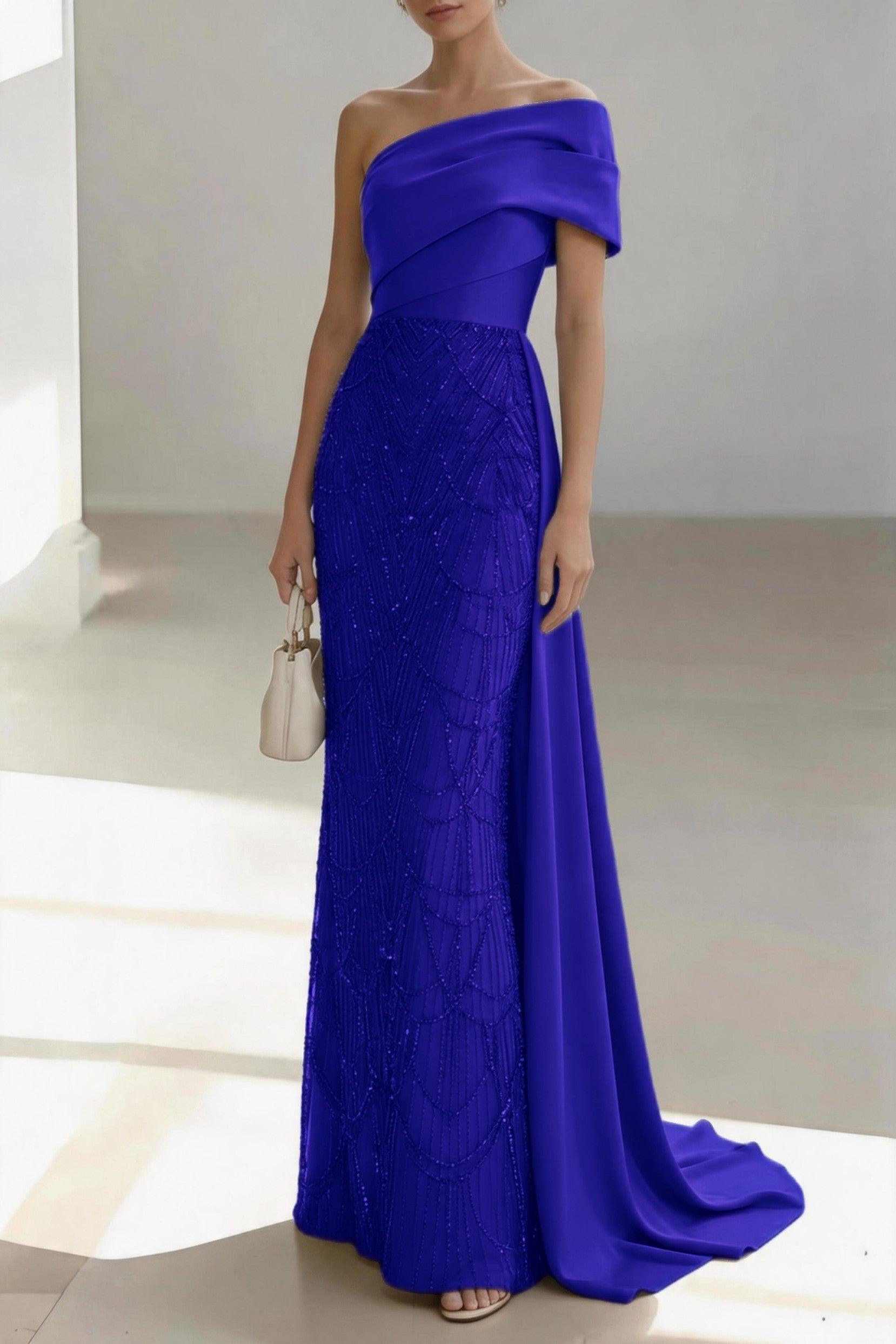 Sheath-Column Floor Length Satin Mother of the Bride Dress CM0438