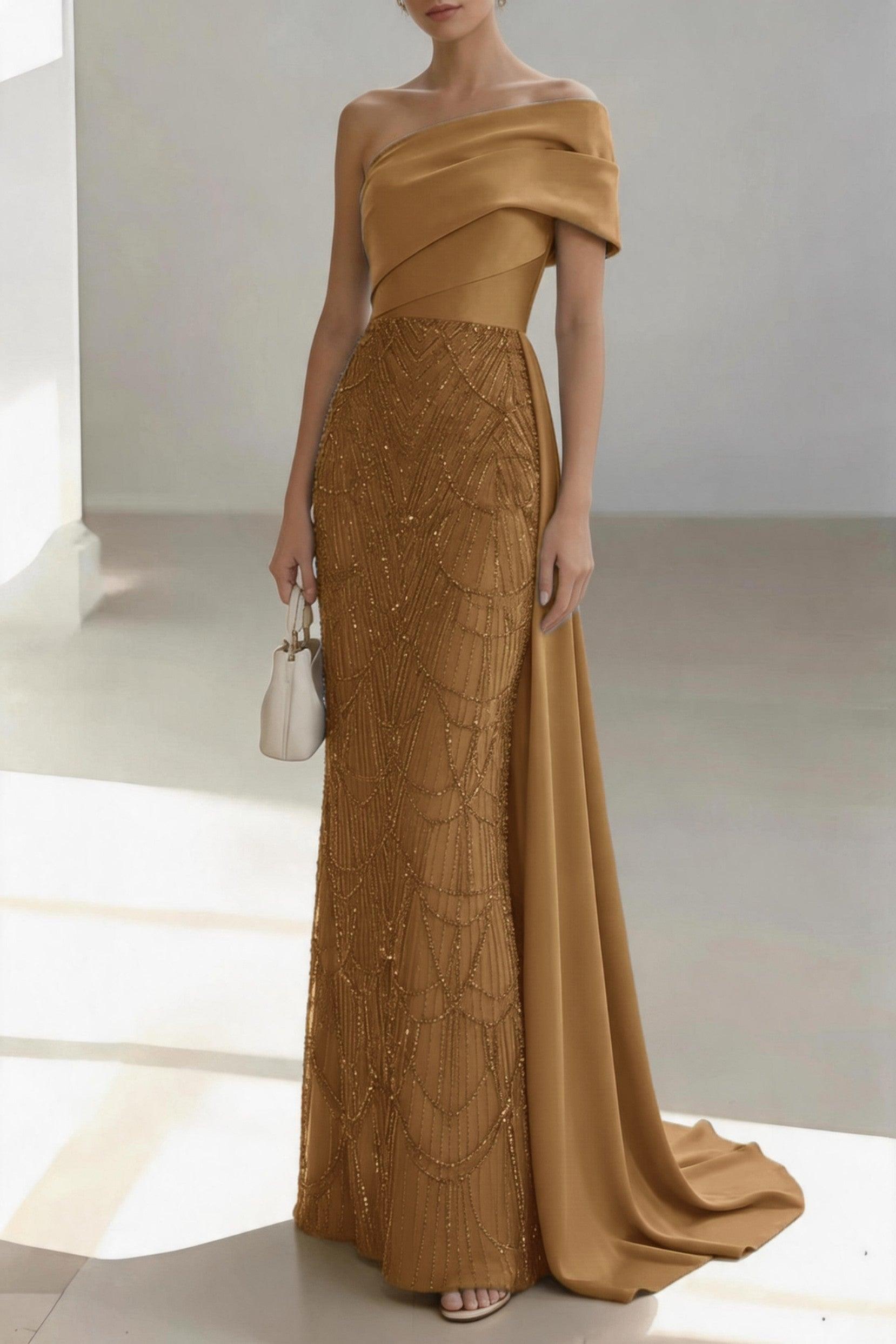 Sheath-Column Floor Length Satin Mother of the Bride Dress CM0438