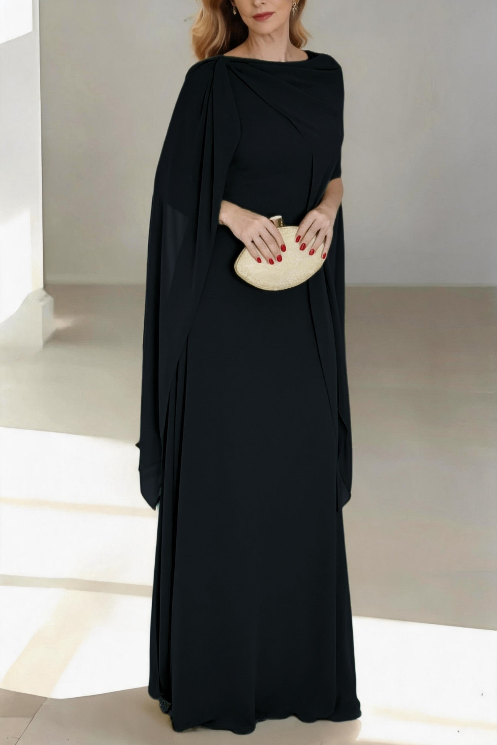 A-Line Floor Length Chiffon Mother of the Bride Dress CM0439