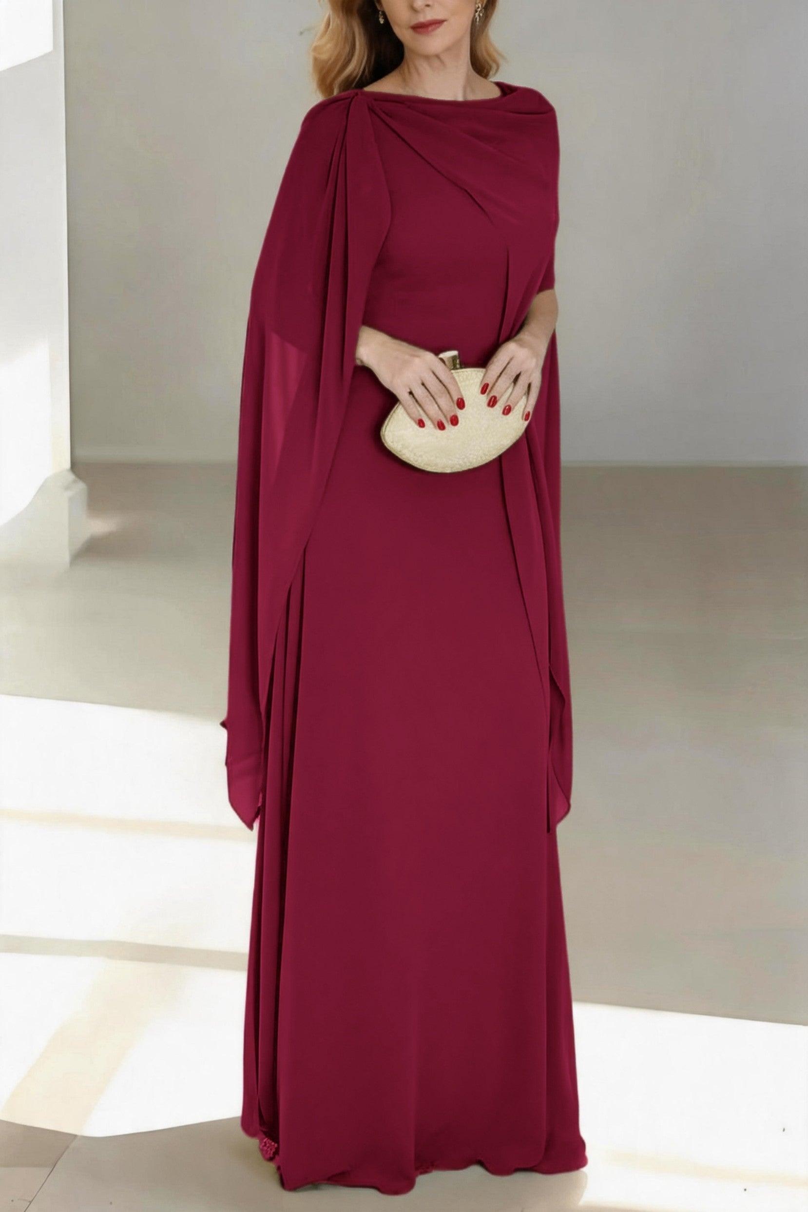 A-Line Floor Length Chiffon Mother of the Bride Dress CM0439