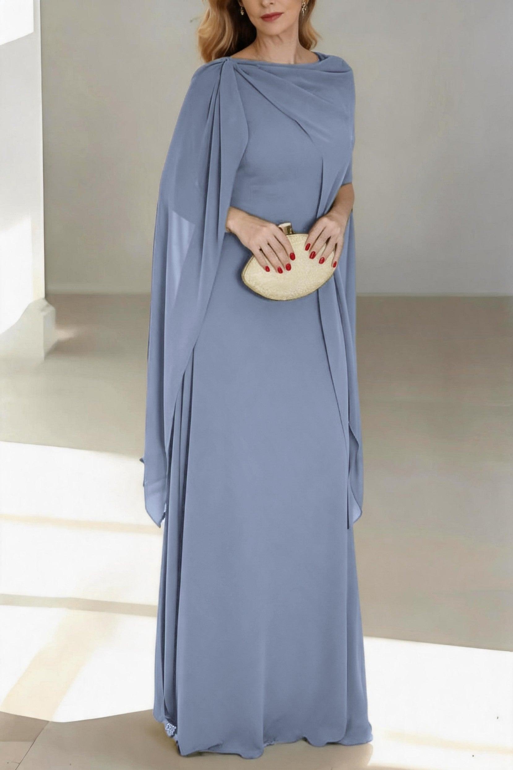 A-Line Floor Length Chiffon Mother of the Bride Dress CM0439
