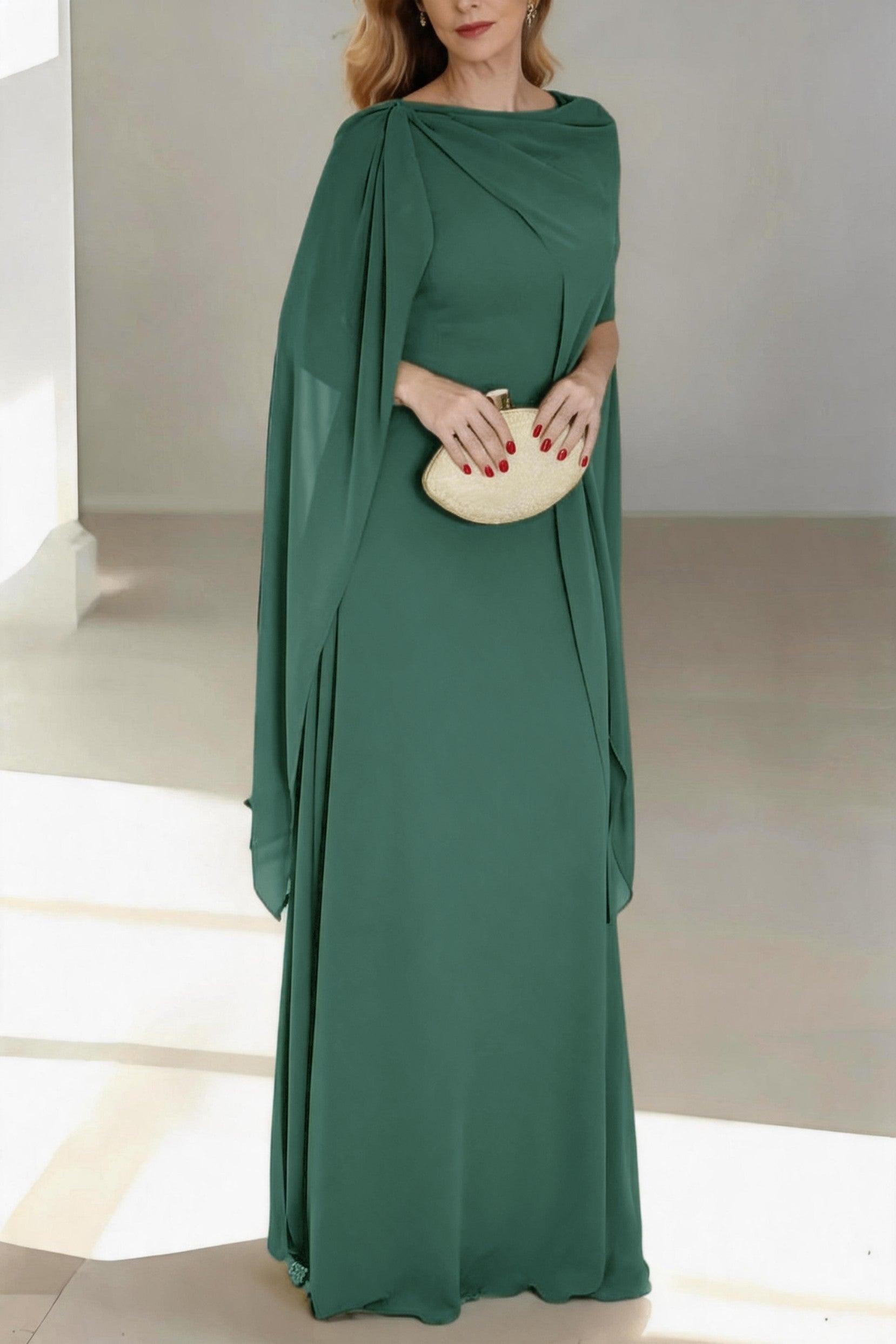 A-Line Floor Length Chiffon Mother of the Bride Dress CM0439