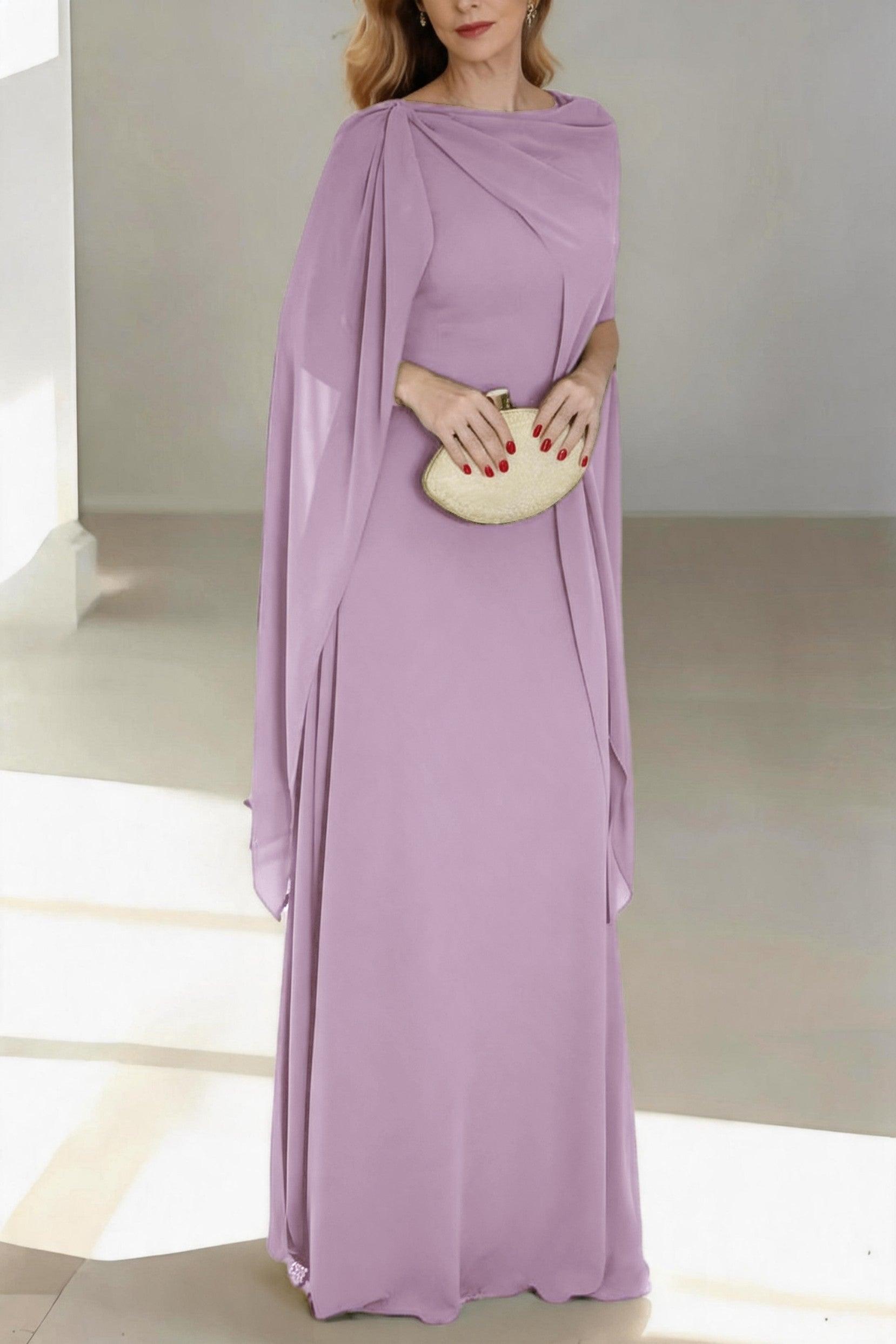 A-Line Floor Length Chiffon Mother of the Bride Dress CM0439