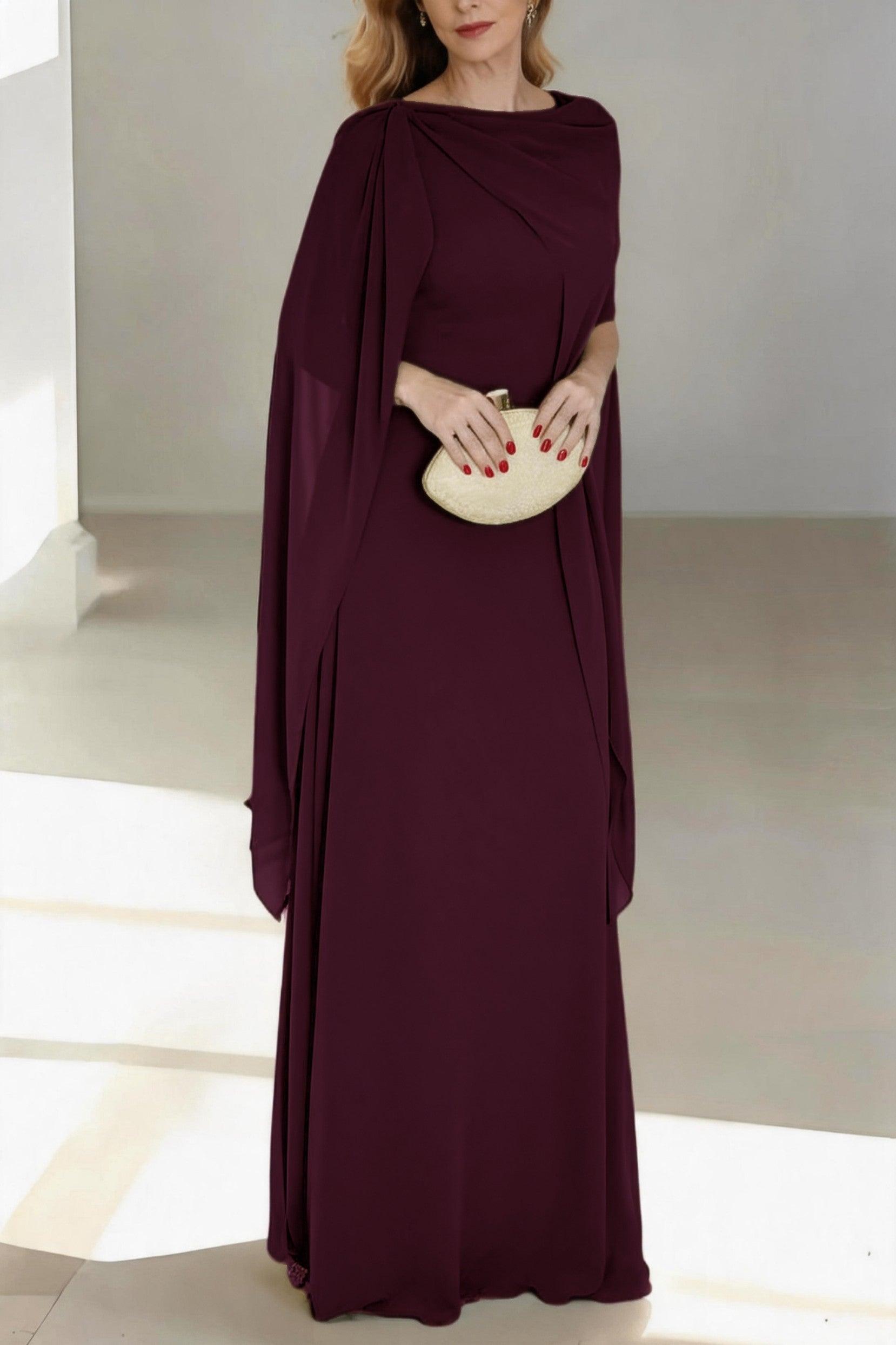 A-Line Floor Length Chiffon Mother of the Bride Dress CM0439