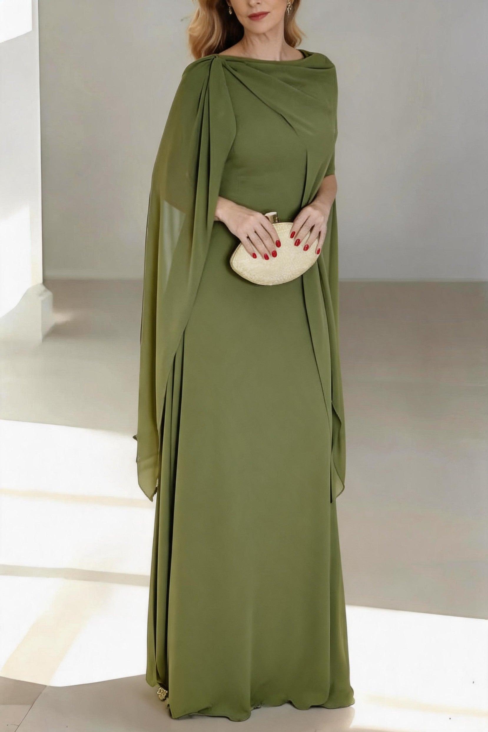 A-Line Floor Length Chiffon Mother of the Bride Dress CM0439