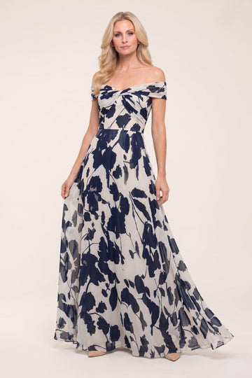 A-Line Maxi Printed Chiffon Mother of the Bride Dress CM0443