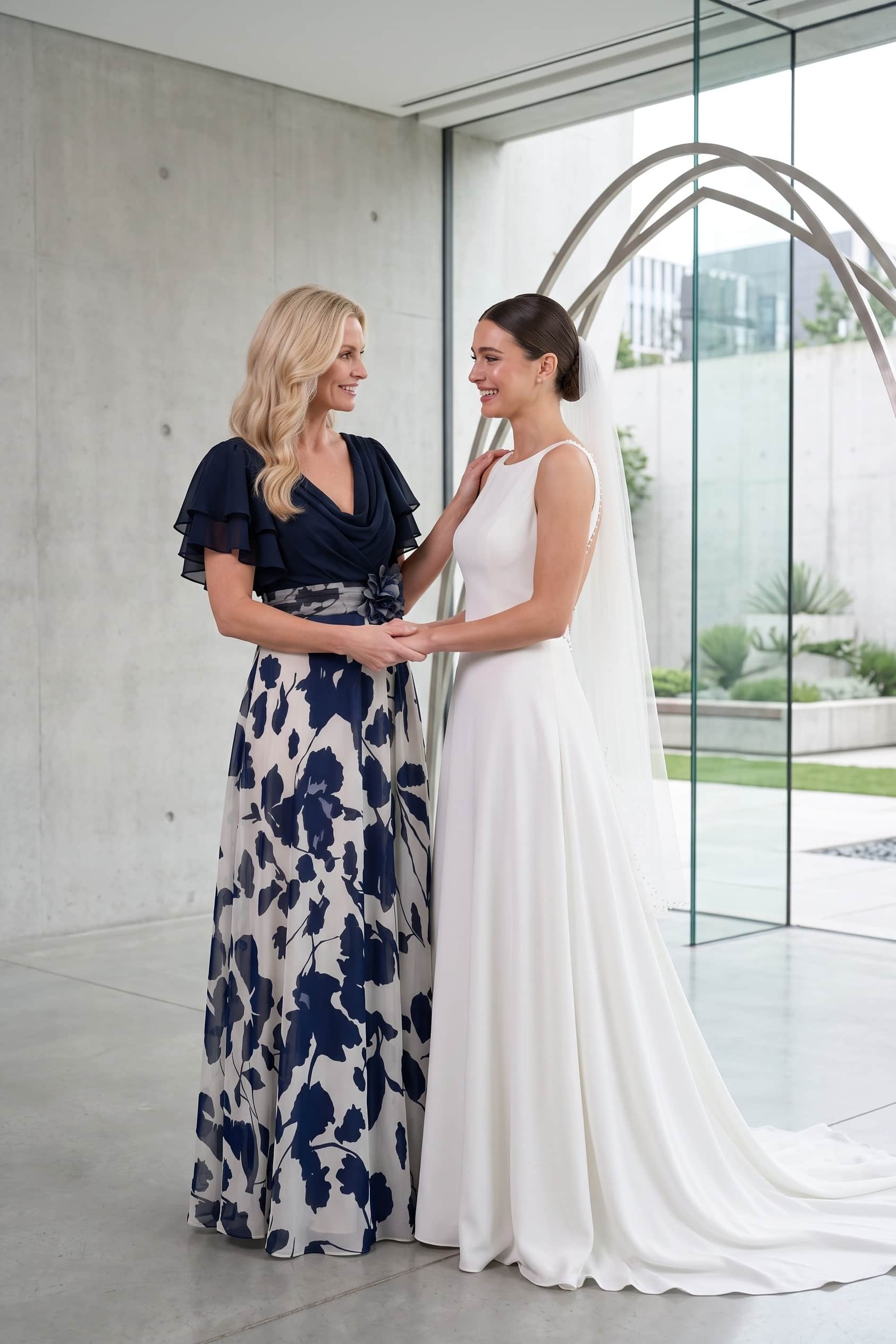 A-Line Maxi Printed Chiffon Mother of the Bride Dress CM0445