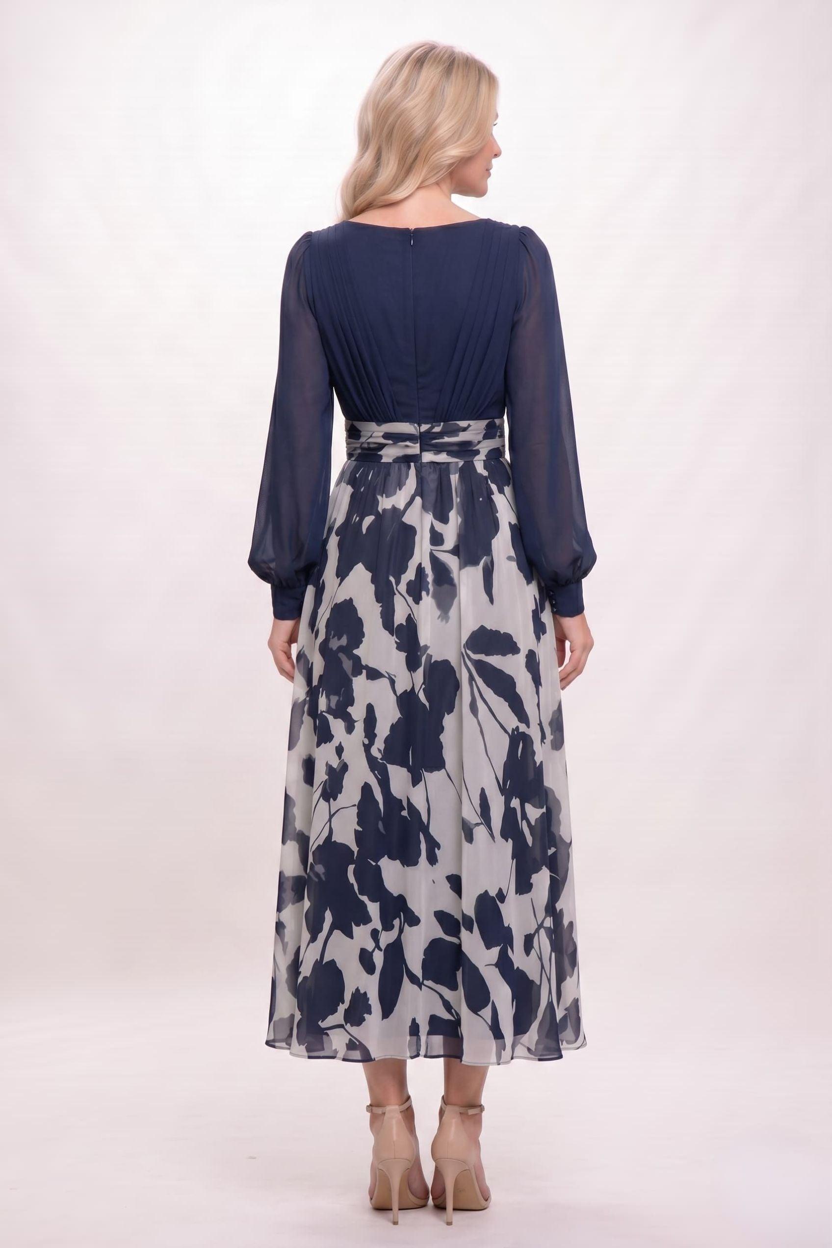 A-Line Ankle Length Printed Chiffon Mother of the Bride Dress CM0446