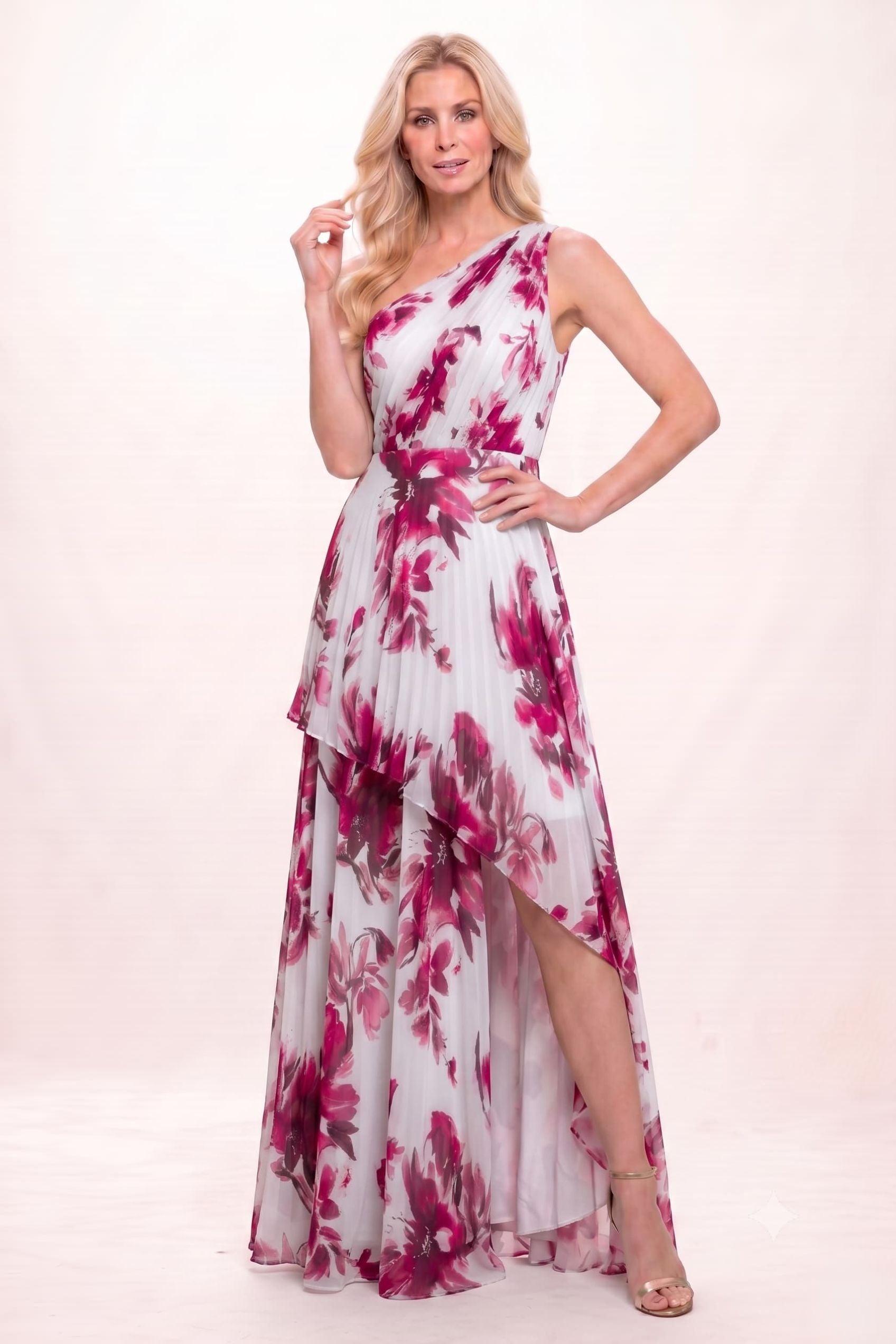 A-Line Maxi Printed Chiffon Mother of the Bride Dress CM0450