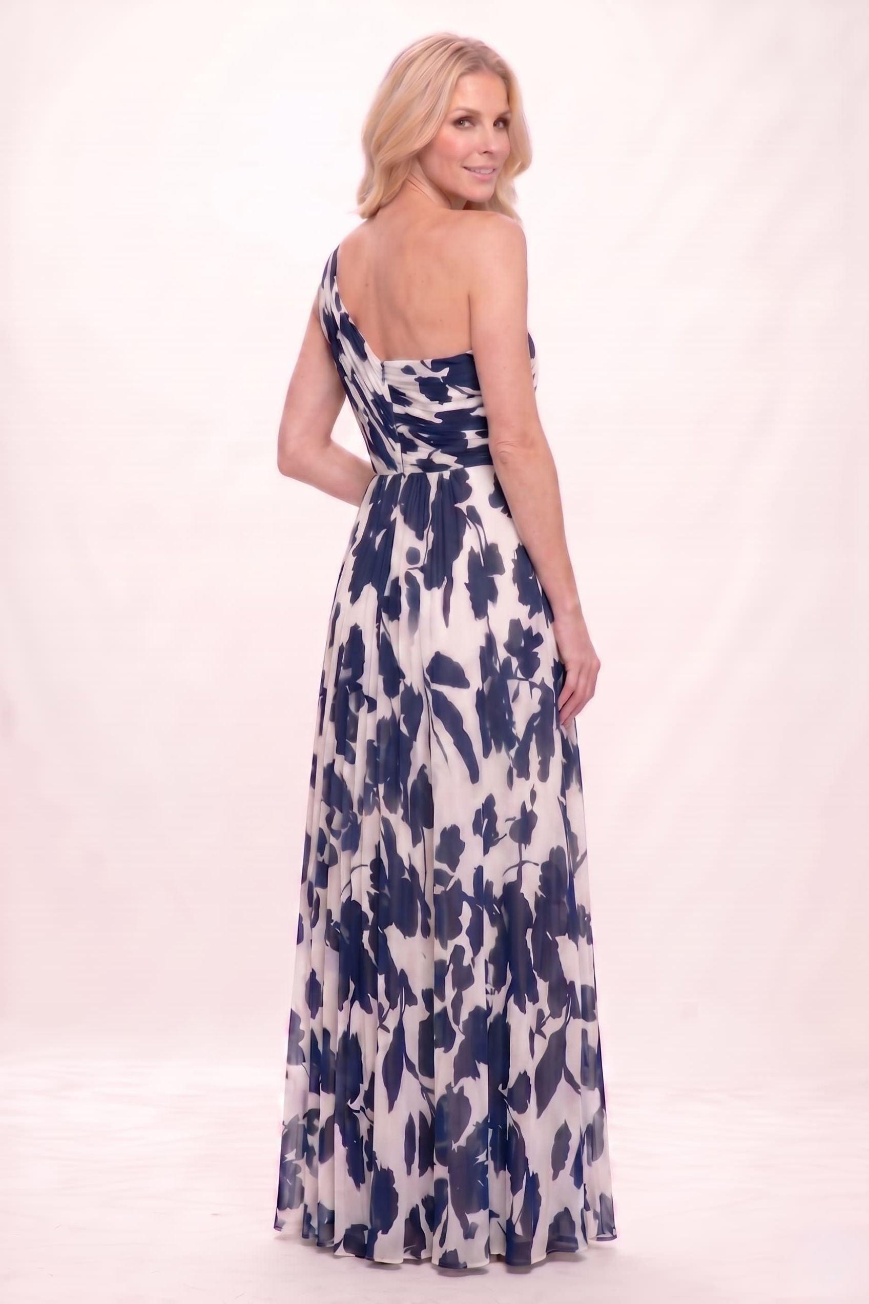 A-Line Maxi Printed Chiffon Mother of the Bride Dress CM0450