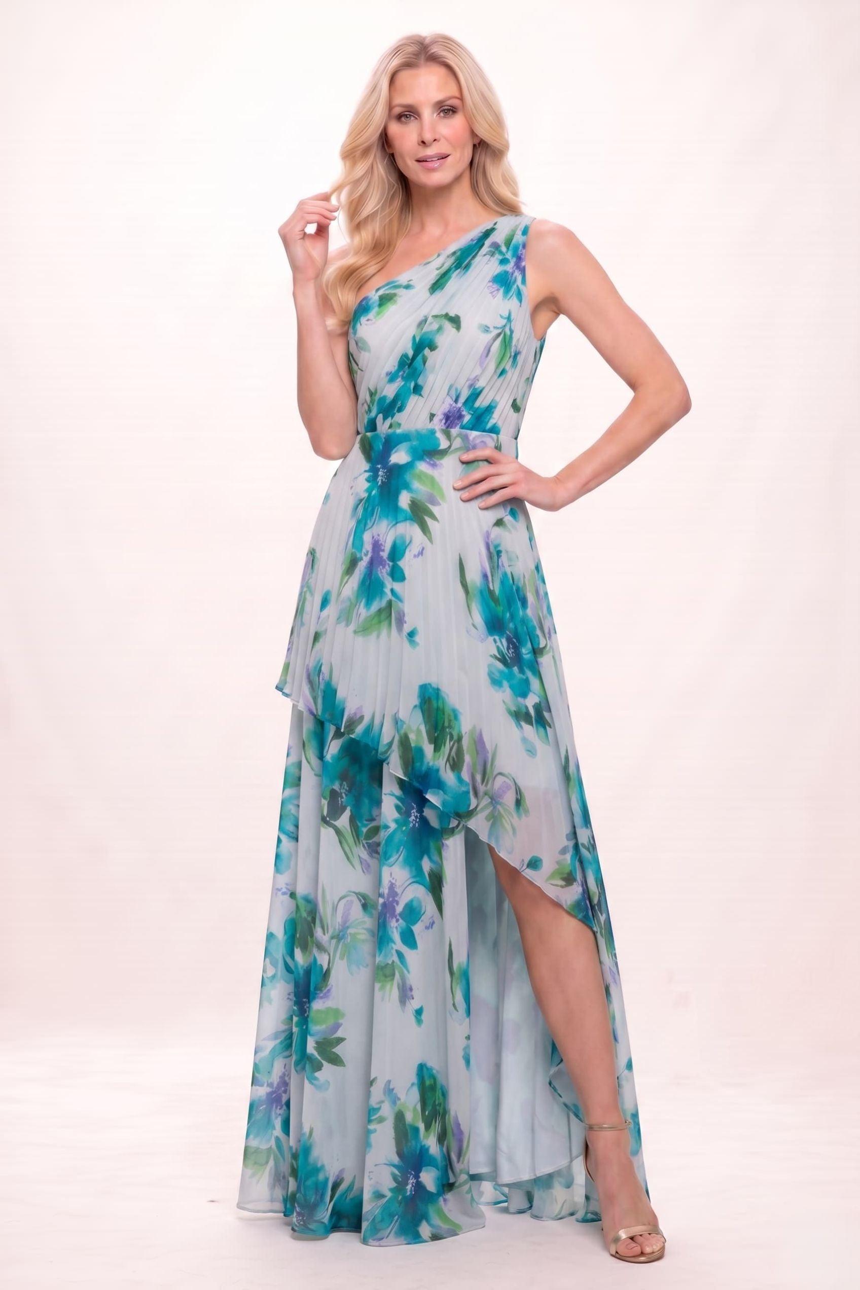 A-Line Maxi Printed Chiffon Mother of the Bride Dress CM0450
